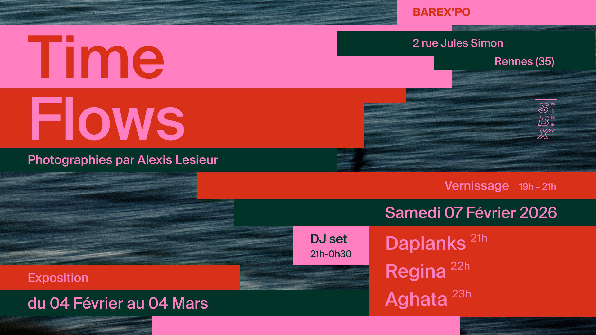 Vernissage Exposition Photographique Time Flows + Dj Set Cover