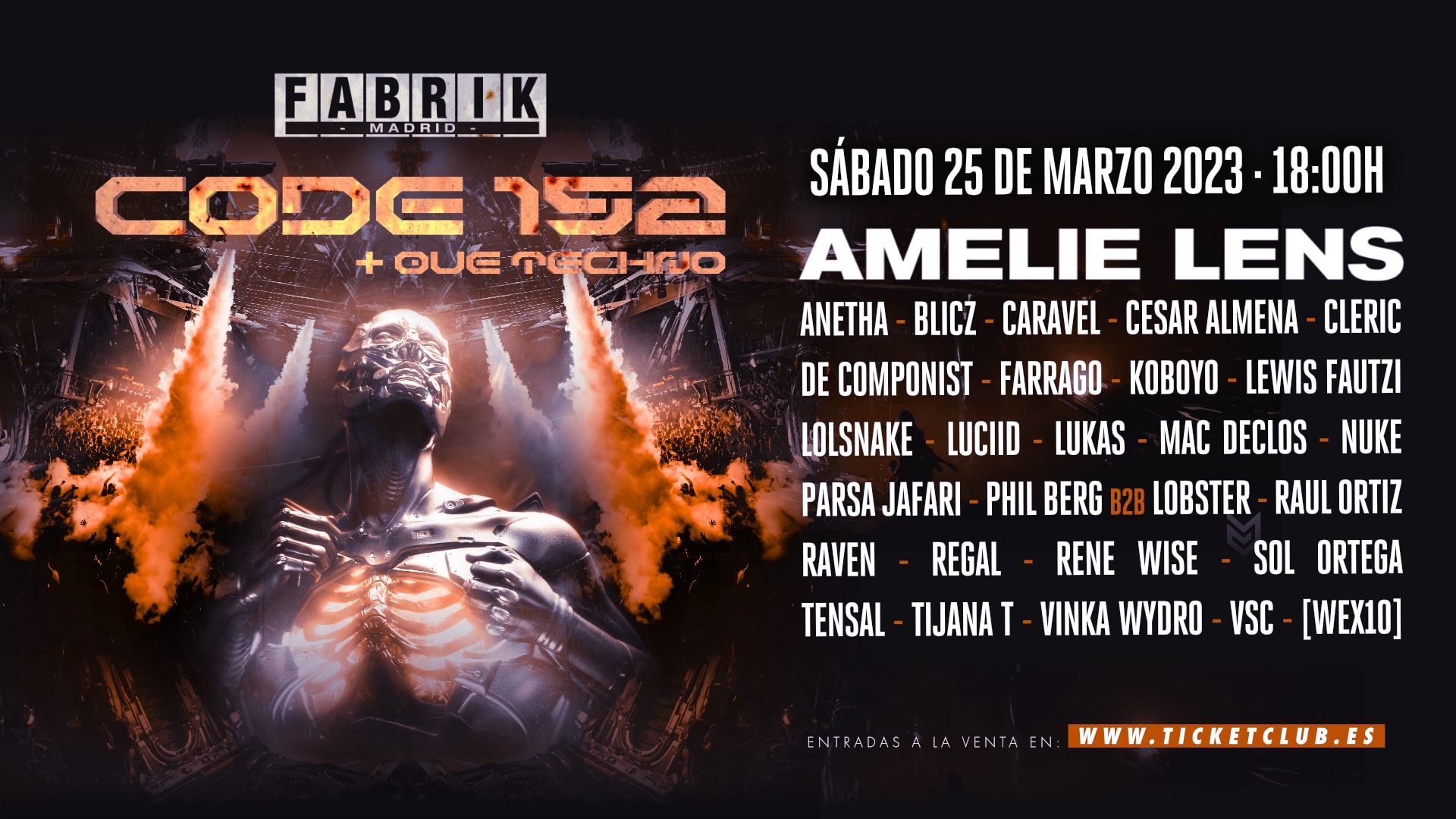 Complemento Entrada Discoteca (Code 152 Con Amelie Lens) Cover