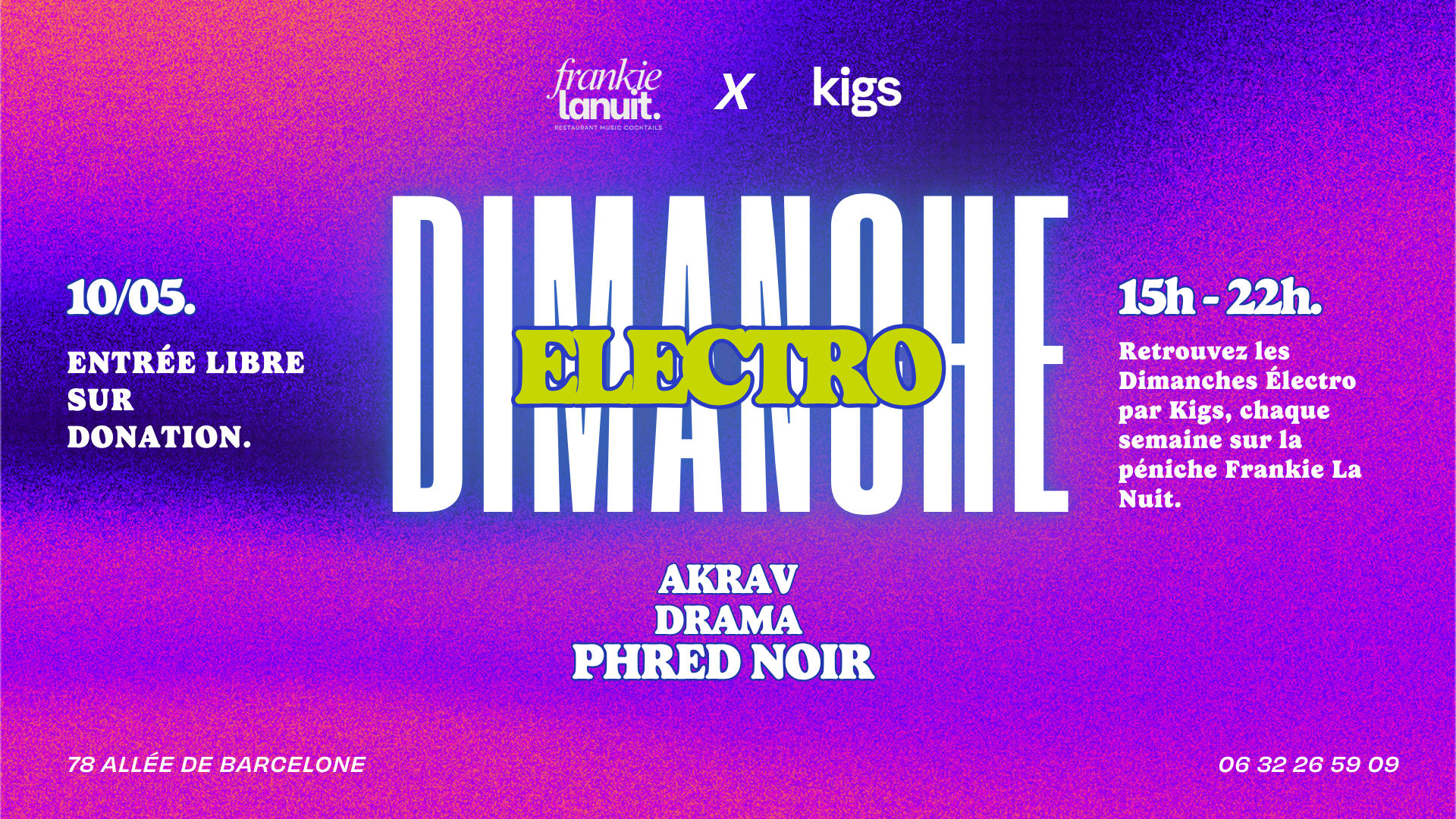 Dimanche Electro Kigs #9 - Akrav, Drama, Phred Noir Cover