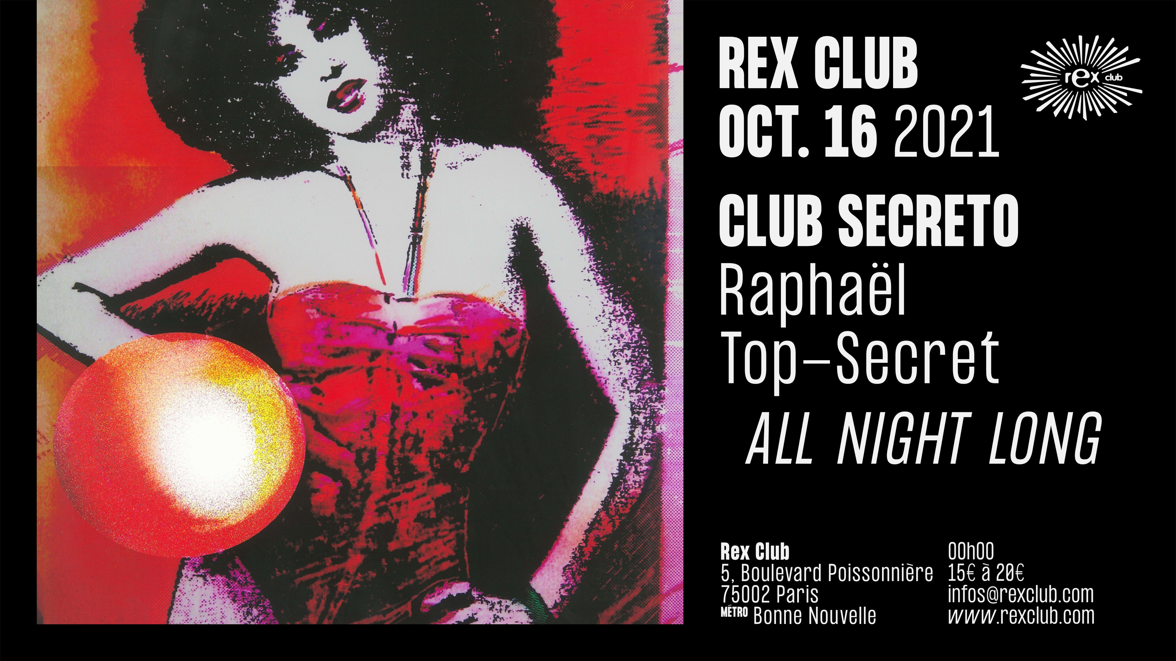 Club Secreto : Raphaël Top-Secret All Night Long  Cover