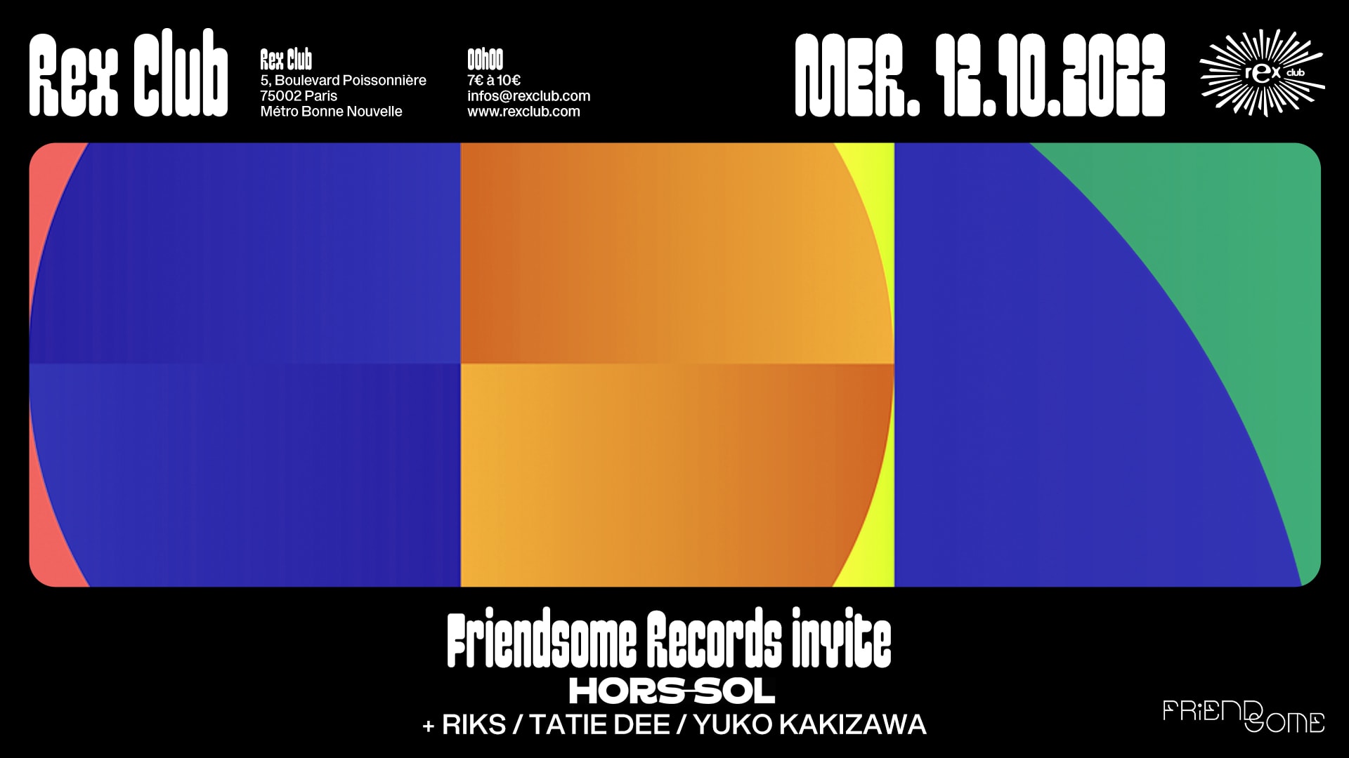 Friendsome Records Invite Hors-Sol: Riks, Tatie Dee, Yuko Kakizawa Cover