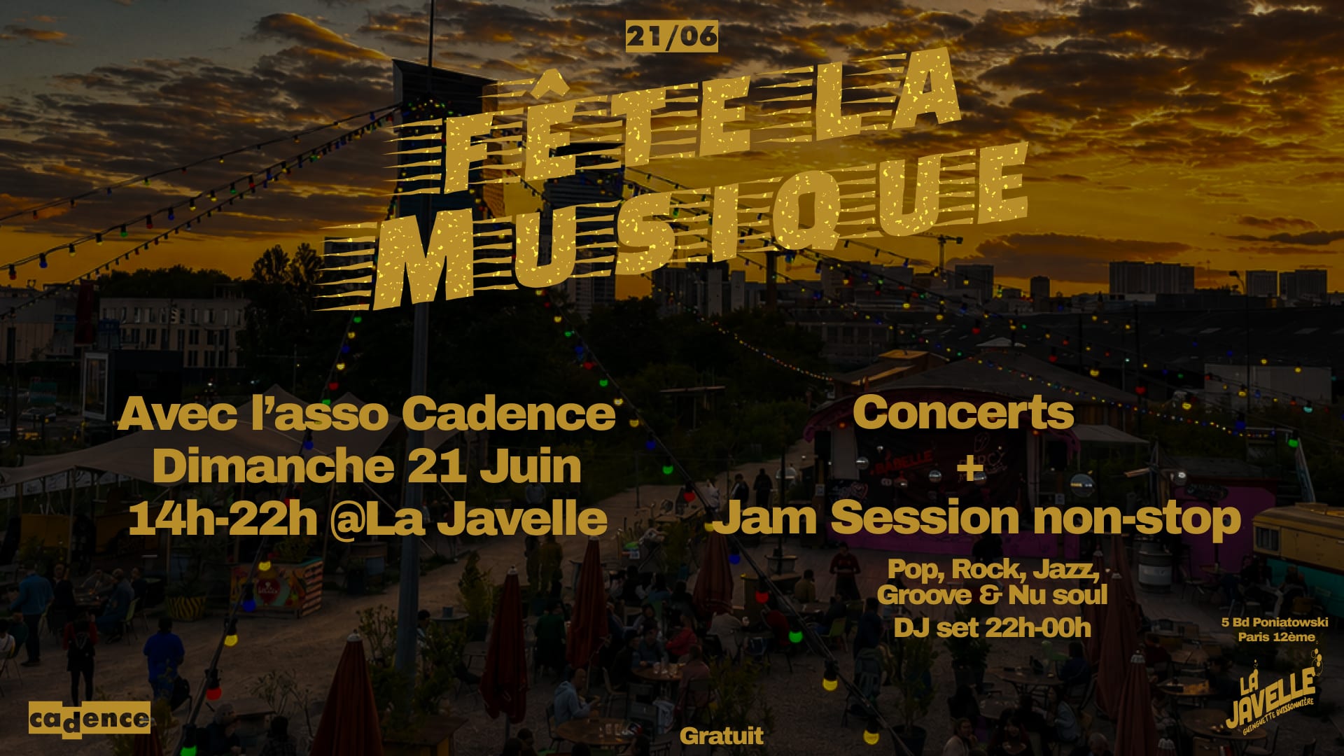 Fête De La Musique 2k26 : Cadence X La Javelle Cover