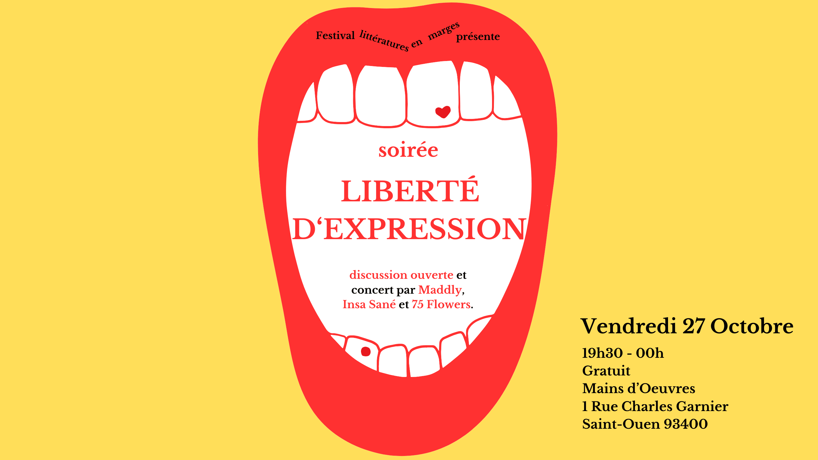 Festival Littératures En Marges: Soirée Liberté D’Expression Cover