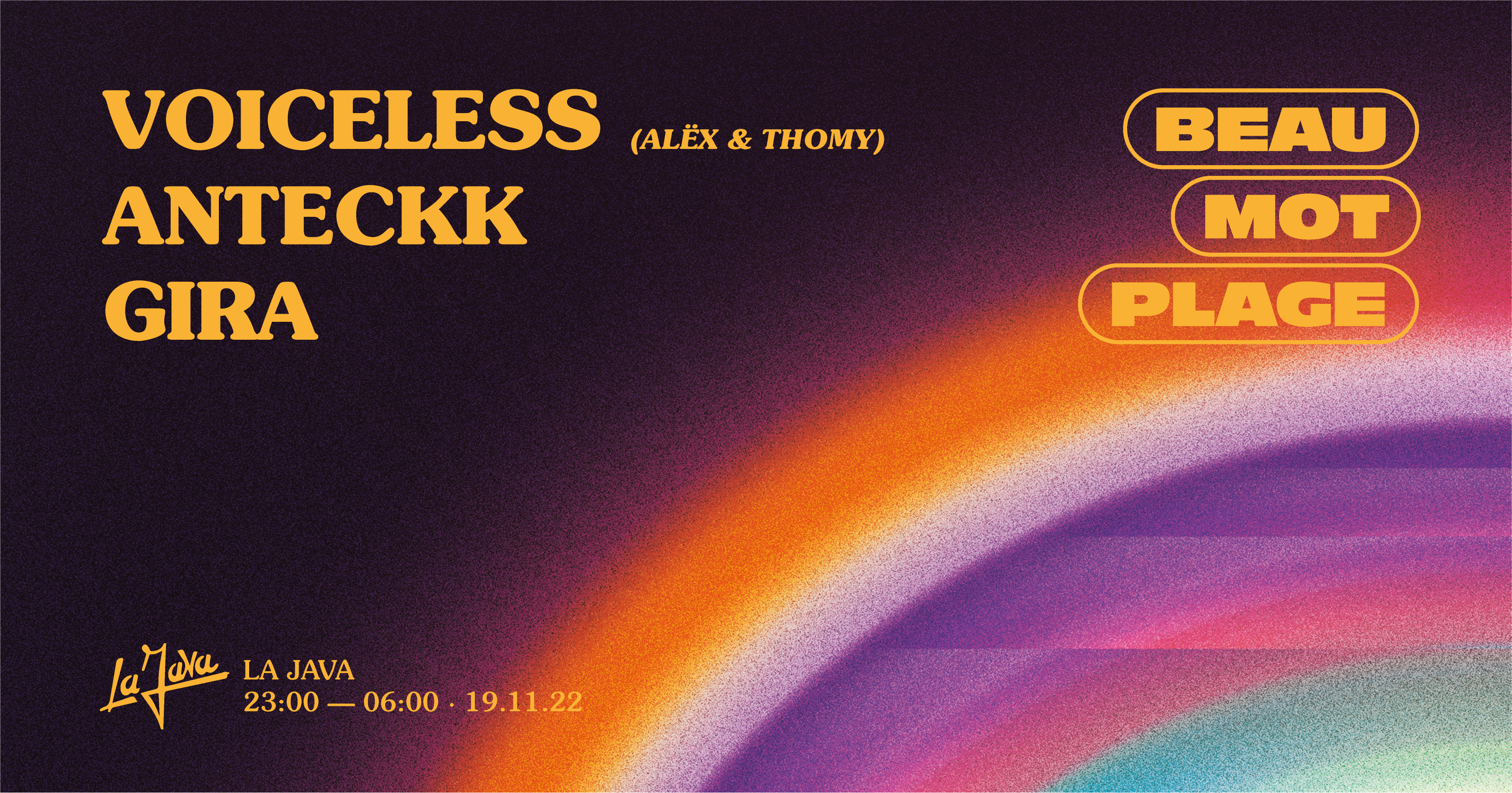 La Java X Beau Mot Plage : Voiceless / Anteckk / Gira Cover