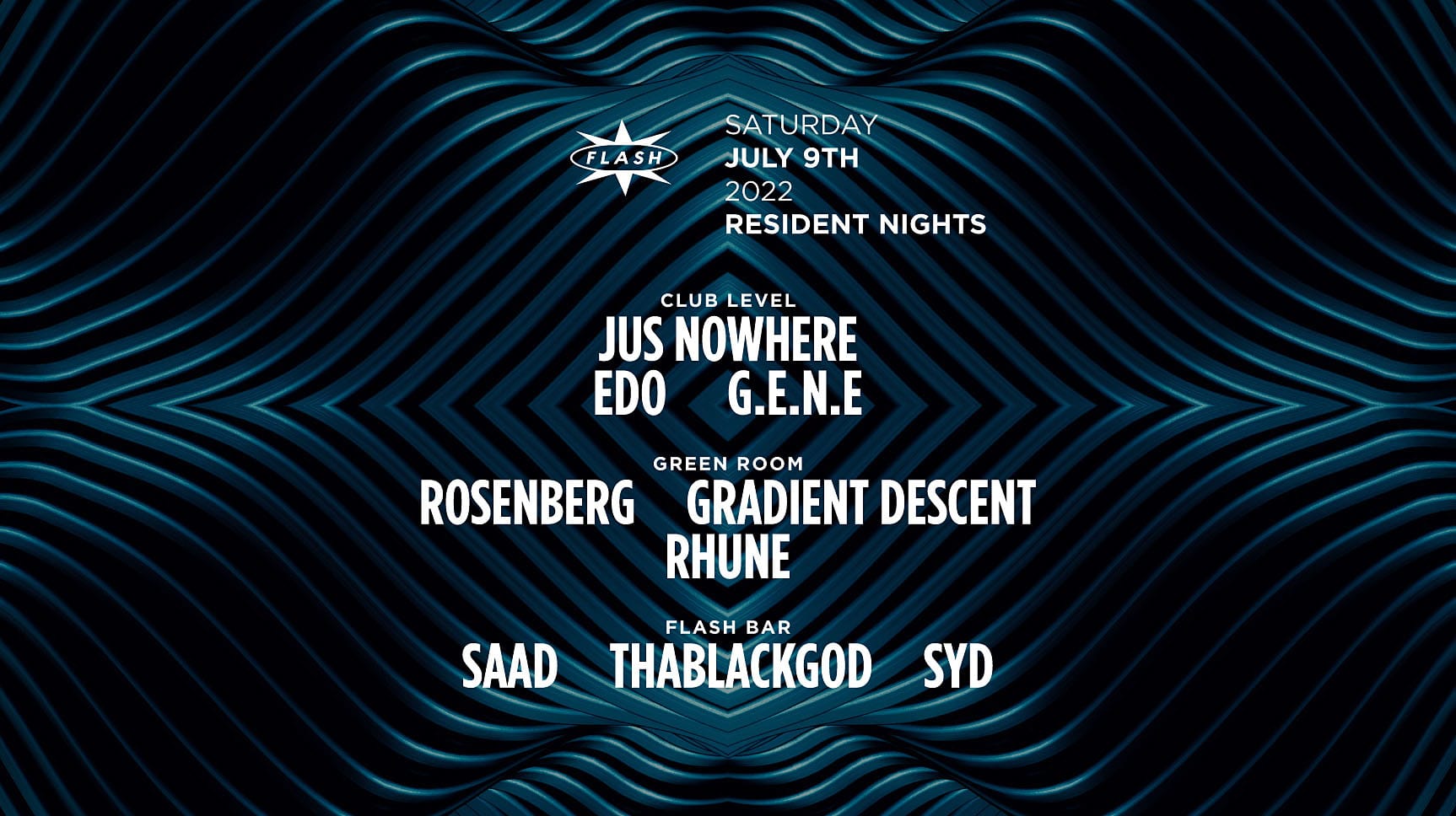 Resident Nights: Jus Nowhere - Edo - G.E.N.E - Rosenberg Cover