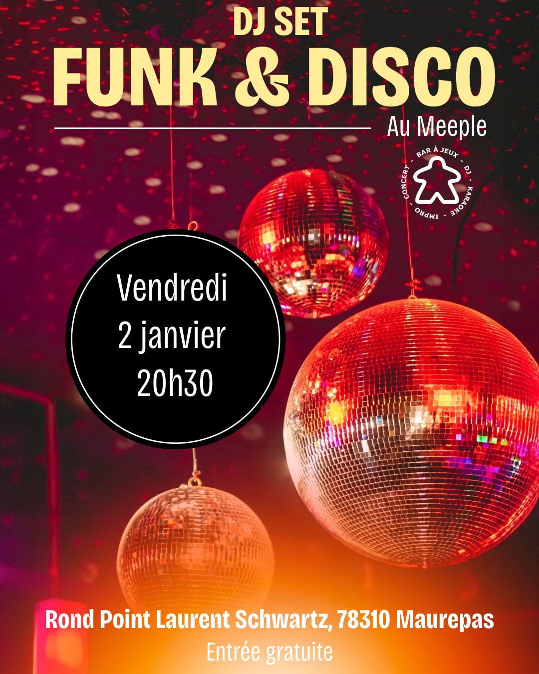 Soirée Funk & Disco Au Meeple - Vendredi 2 Janvier Cover