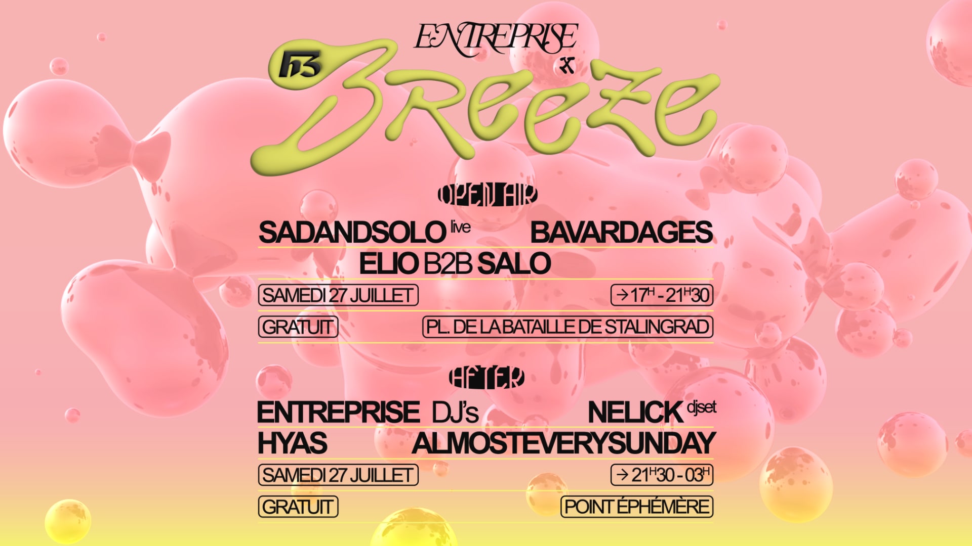 H3 Breeze X Entreprise [Open Air + Club] Gratuit Cover