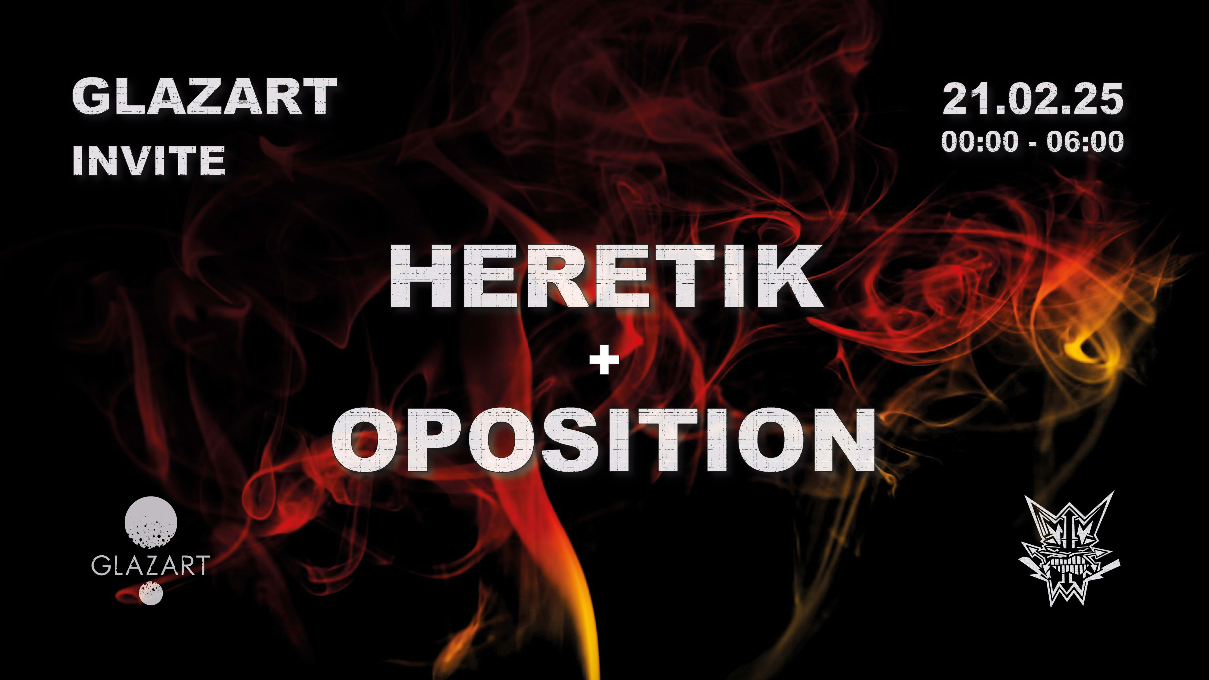 Glazart Invite: Heretik + Oposition Cover