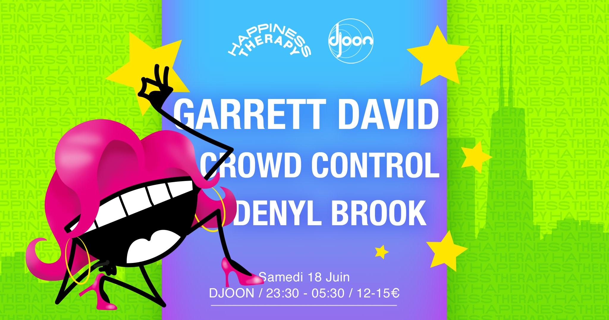 Happiness Therapy : Garrett David — Denyl Brook —  Crowd Control Cover