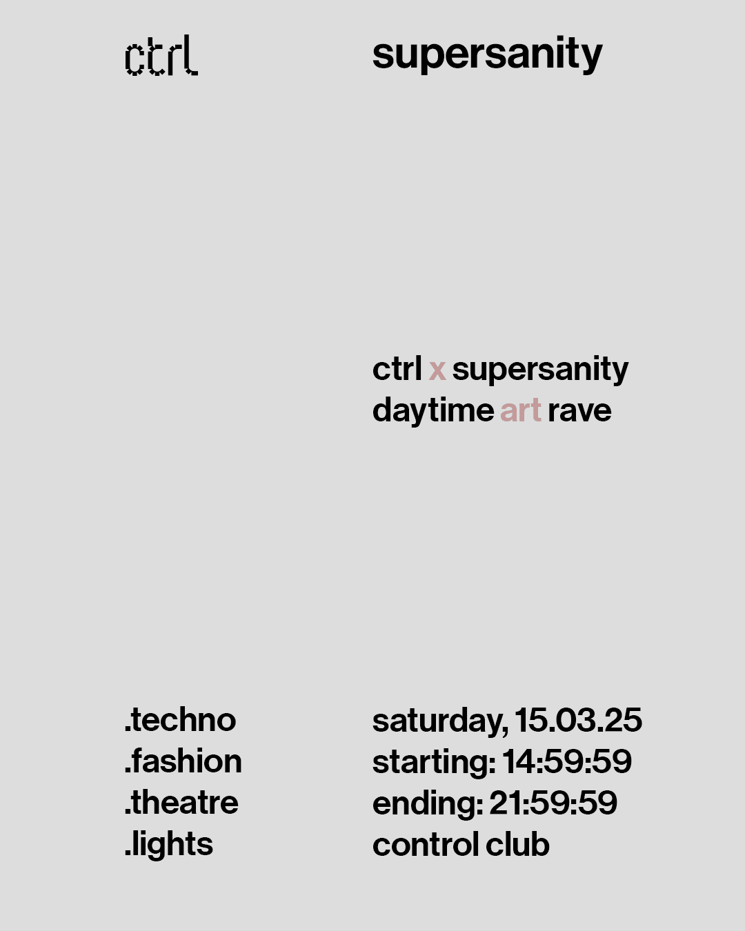 Ctrl X Supersanity Daytime Art Rave Cover