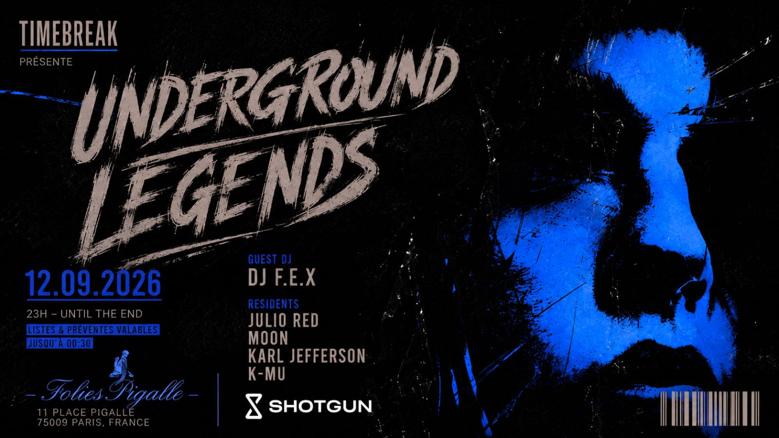 Underground Legends - 12 Septembre- Folies Pigalle Cover