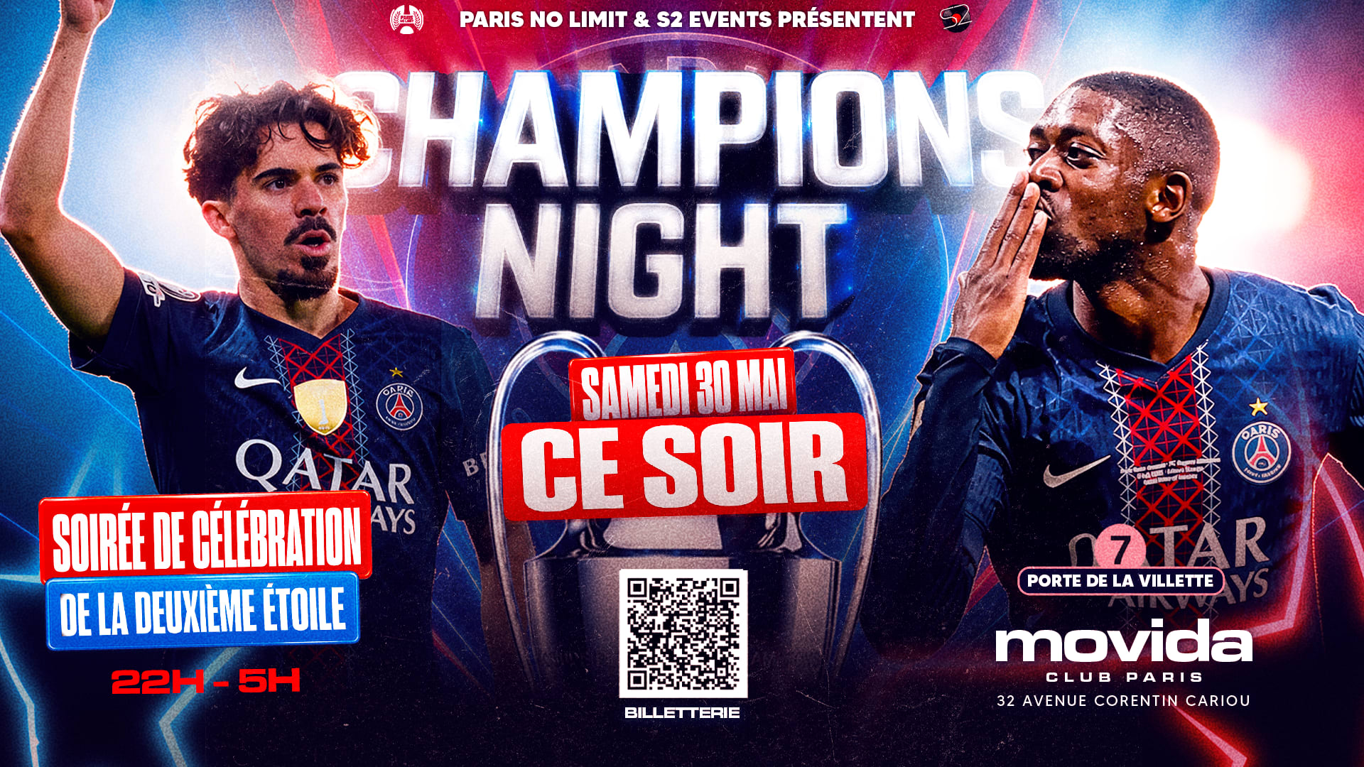 Parisnolimit Celebre La Deuxieme Etoile Du Psg - Soiree Psg Cover