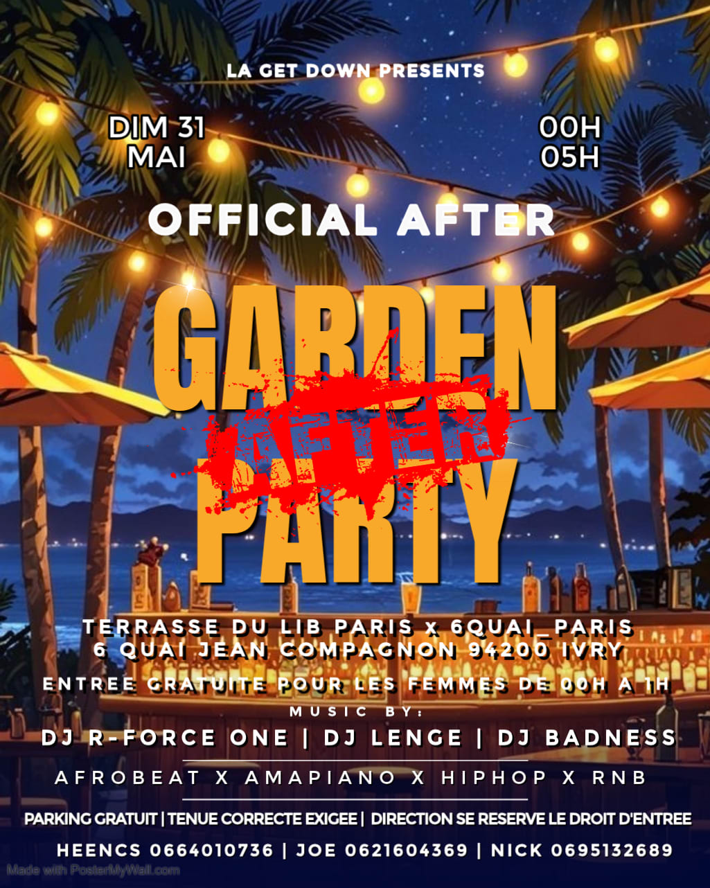 Garden After Party | Dim 31 Mai | Terrasse - Food - Chill Cover
