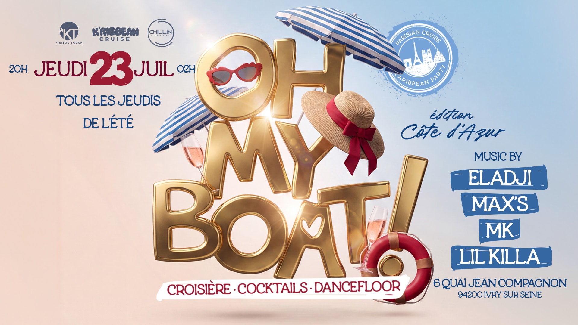 Oh My Boat | Croisière| Rooftop| Terrasse Cover