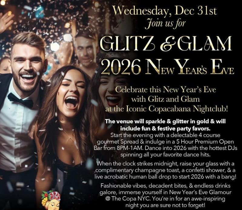 Copacabana New Years Eve Party 2026 Cover