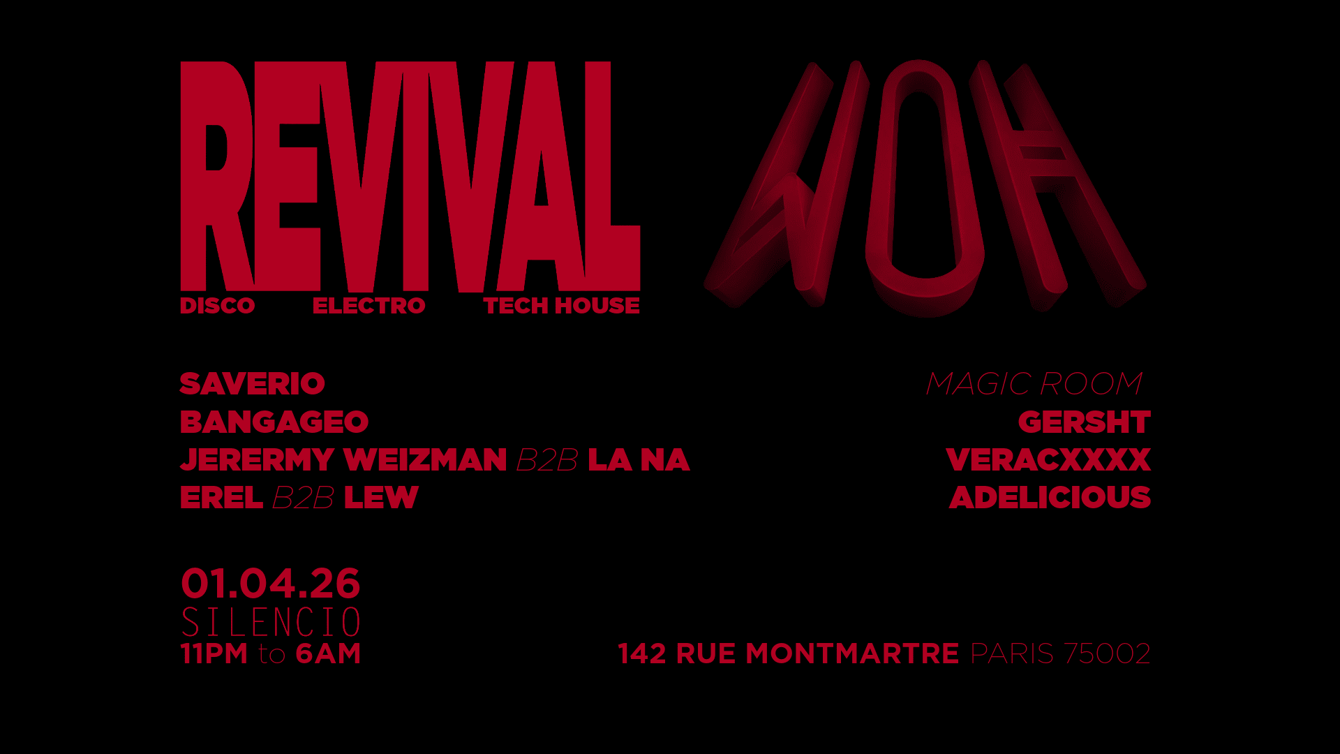 Woh X Revival: Bangageo, Jeremy Weizman, Lana, Saverio Cover