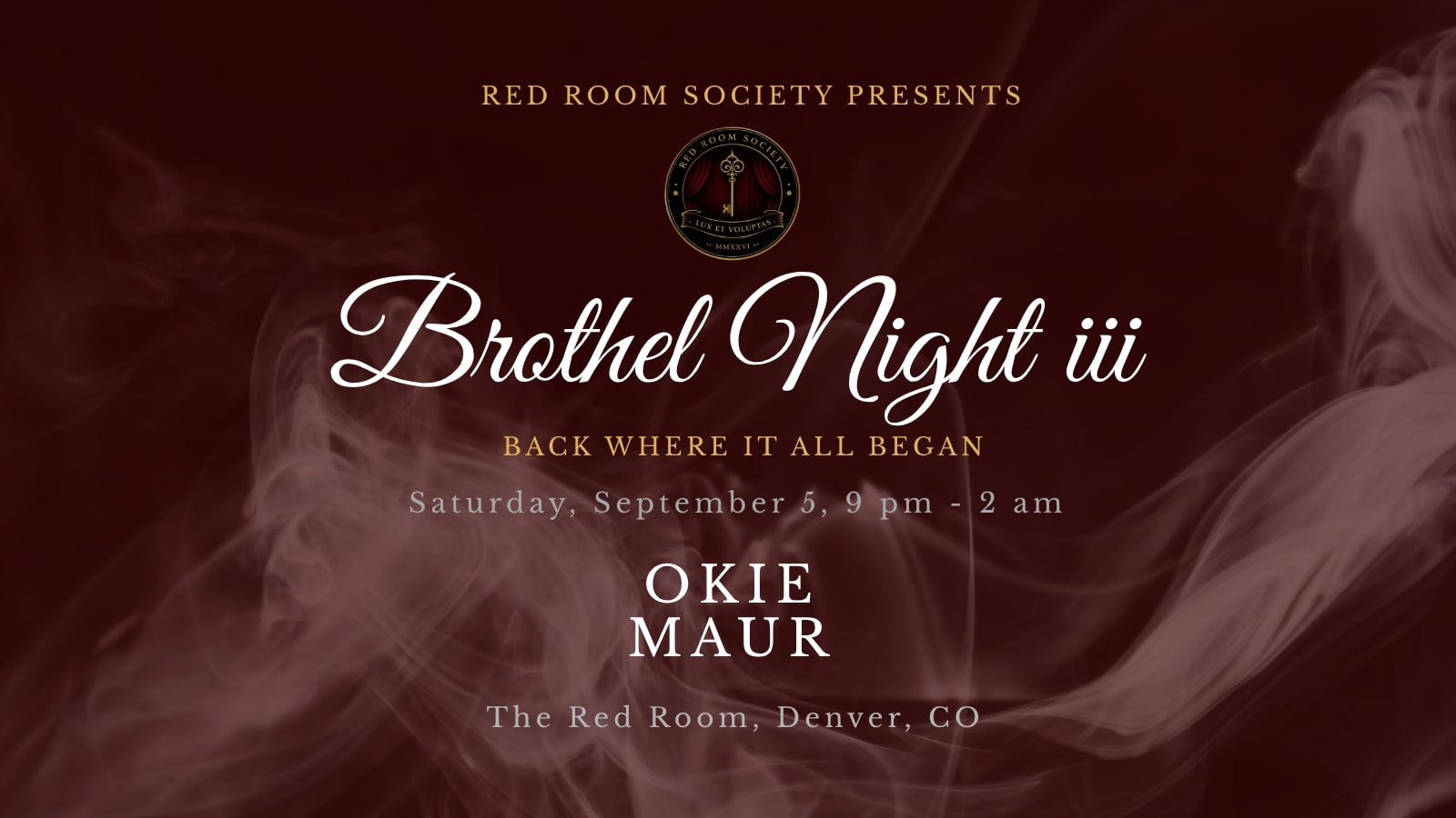 Red Room Society Presents: Brothel Night III - Okie & Maur. Cover