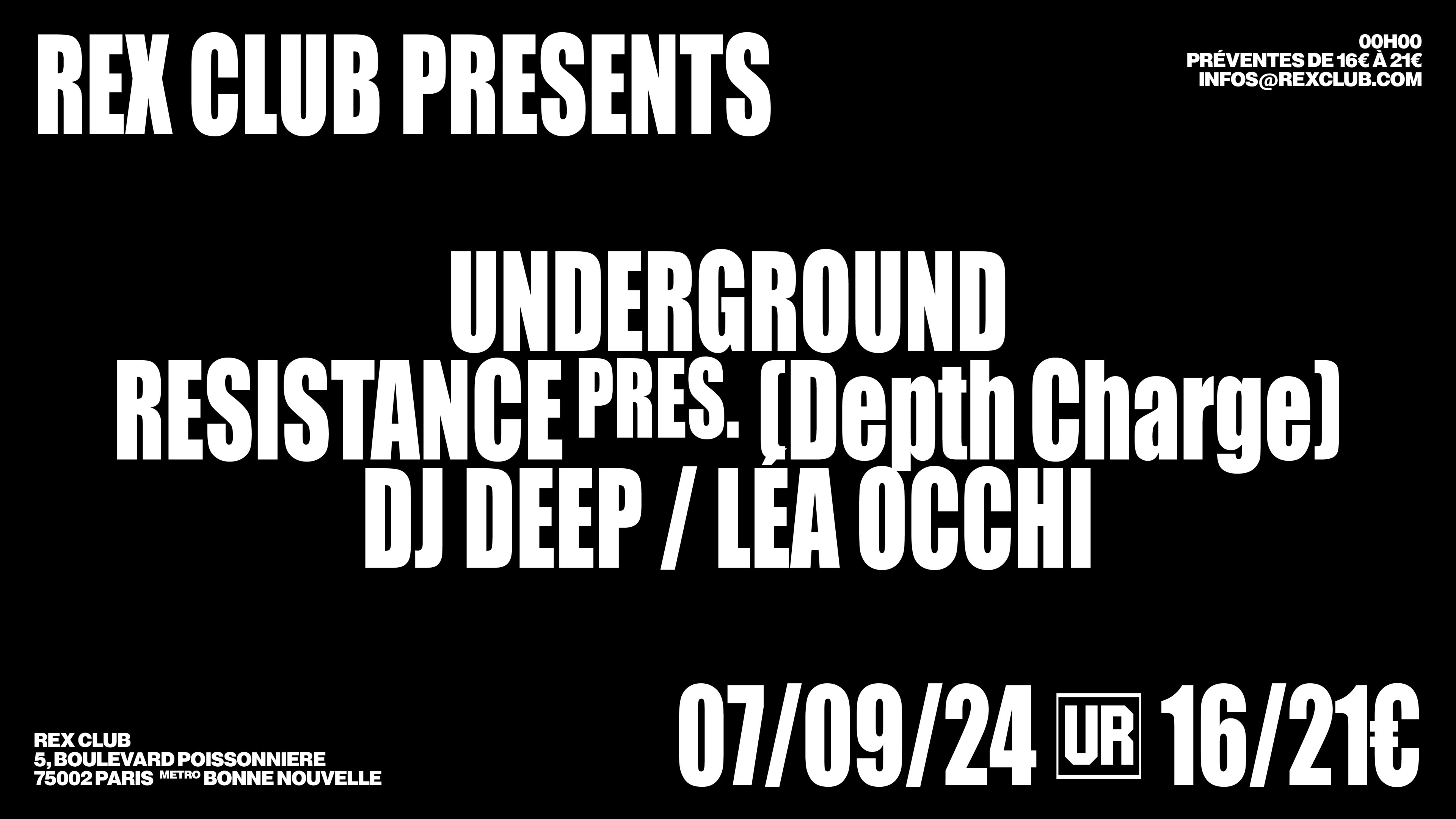 Rex Club Presents: Underground Resistance Depth Charge Live Cover