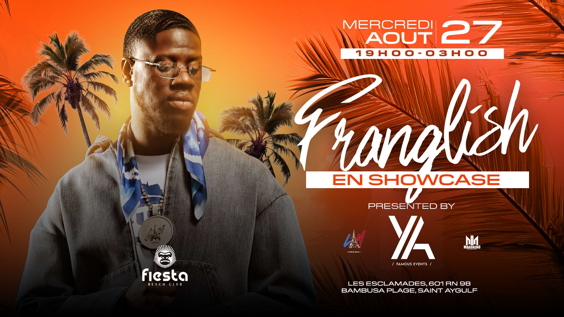 27.08 - Franglish En Showcase - Fiesta Beach Club Cover