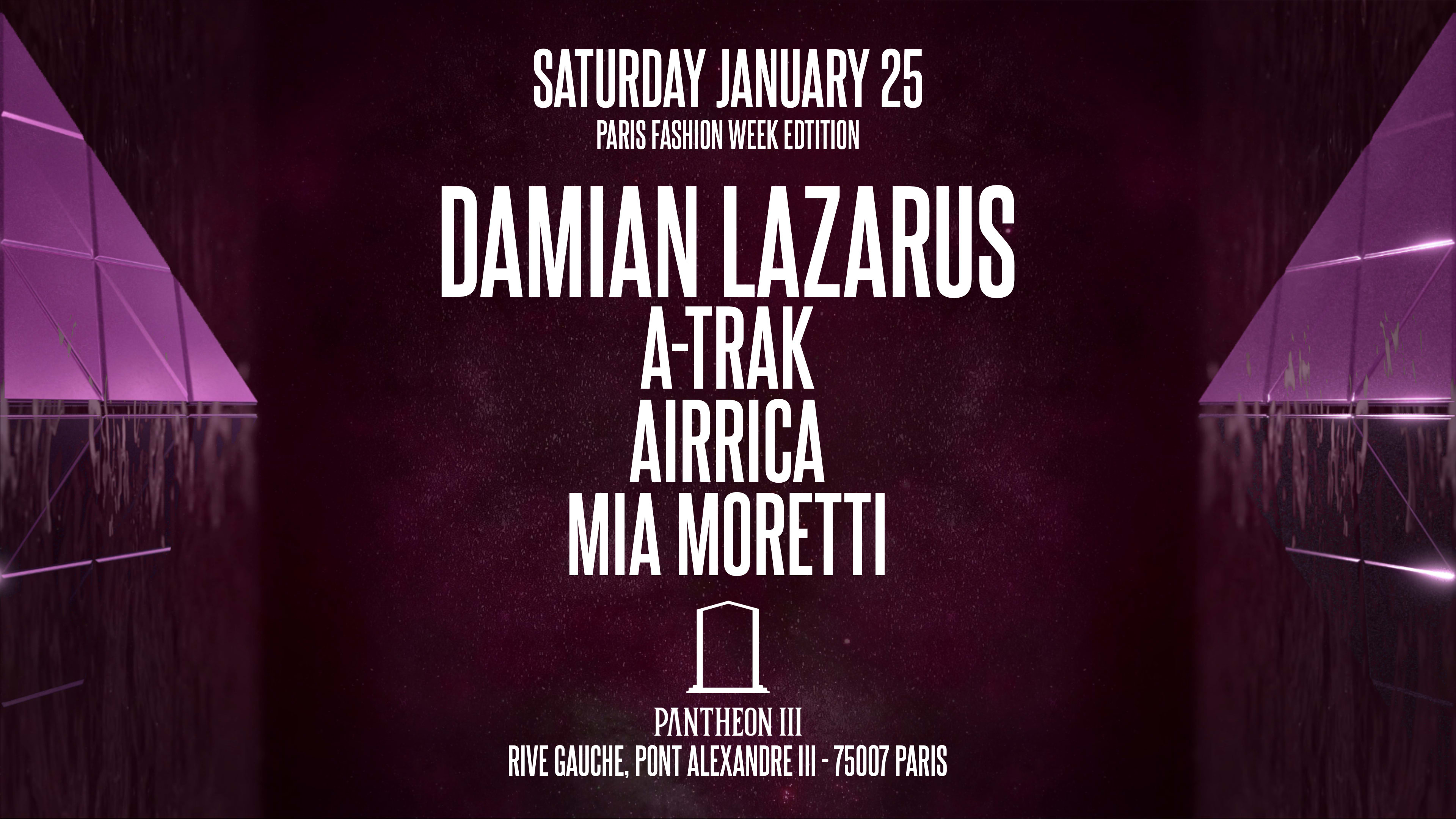 Pantheon : Damian Lazarus | A-Trak | Airrica | Mia Moretti Cover