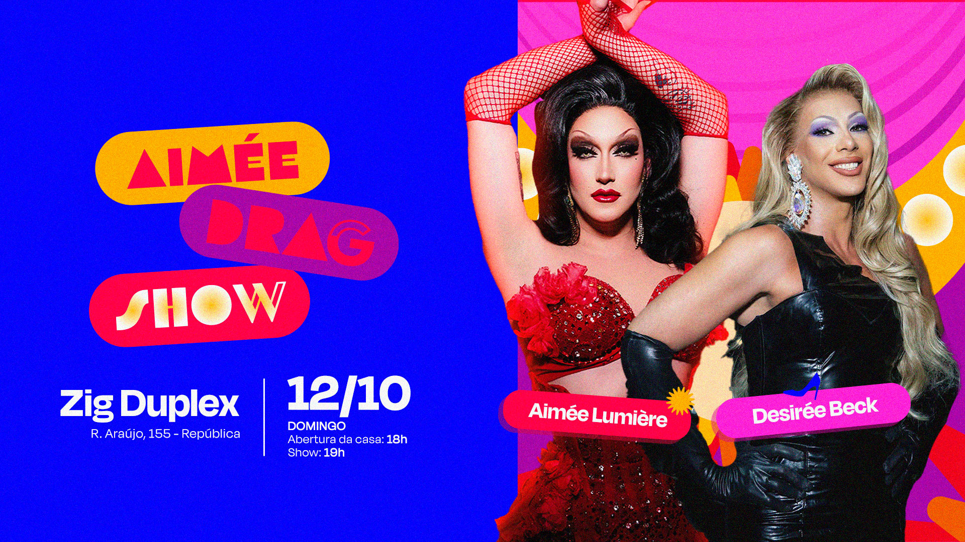 Aimée Drag Show Com Desirée Beck 12/10 Cover