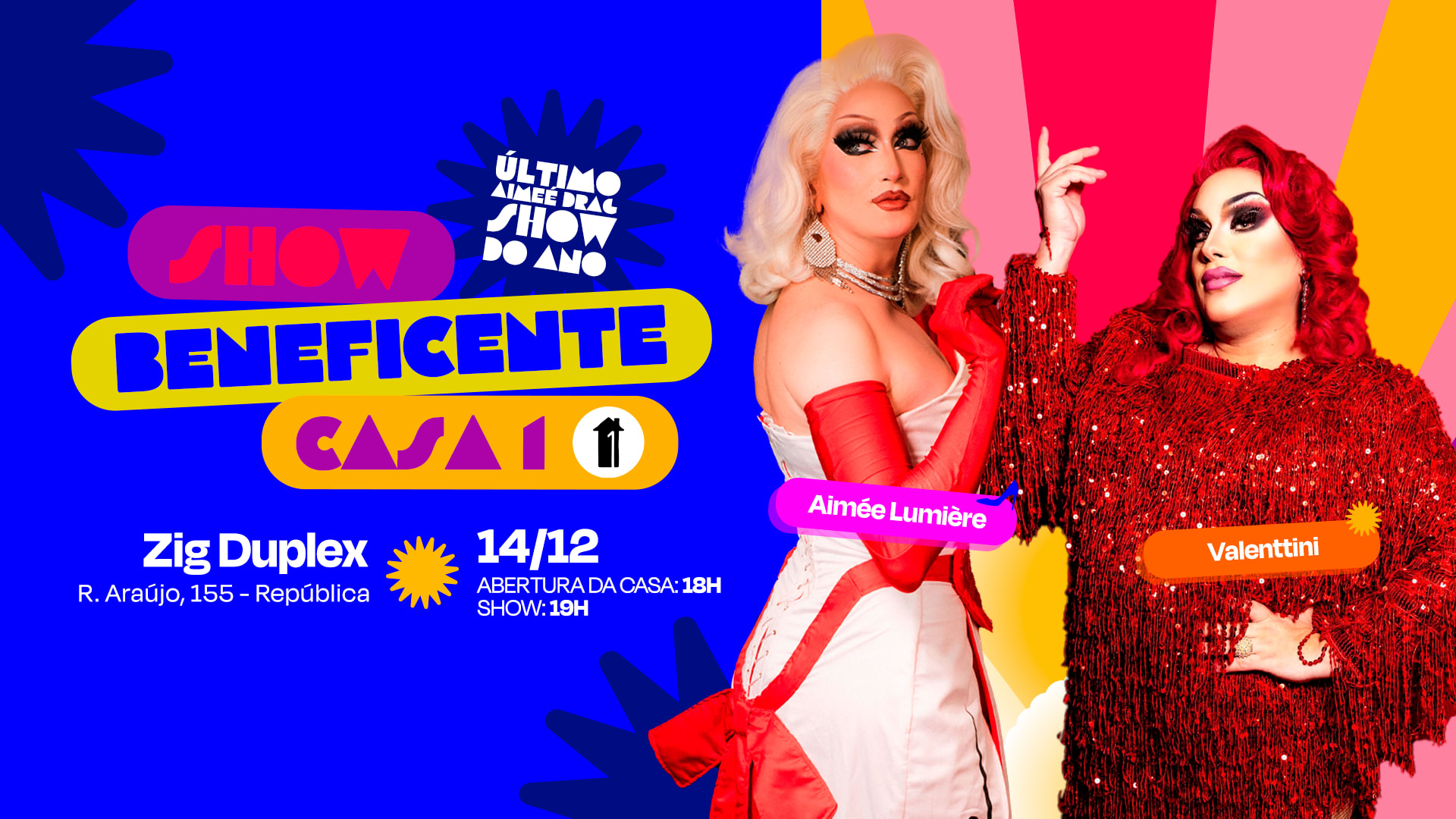 Aimée Drag Show Beneficente Casa 1 Com Valenttini Cover