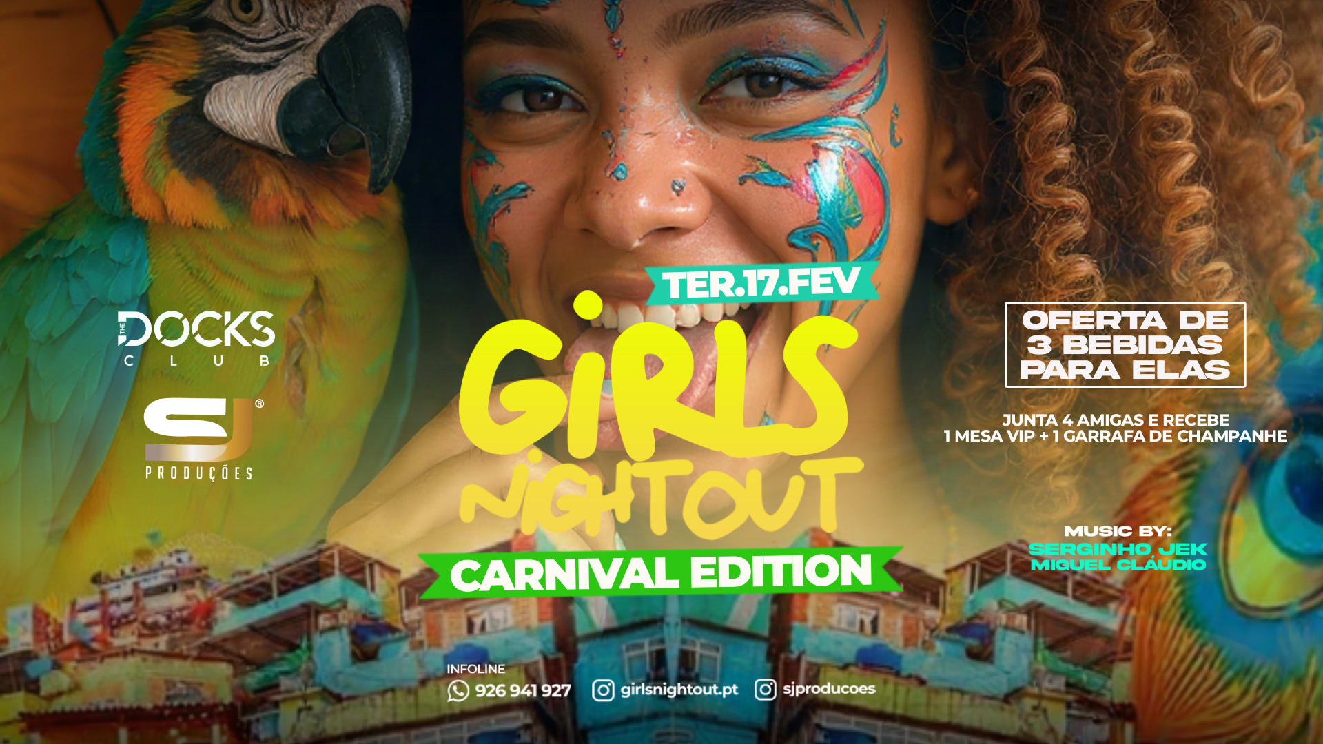 Girls Night Out Carnaval Edition 3 Free Drinks | Cover
