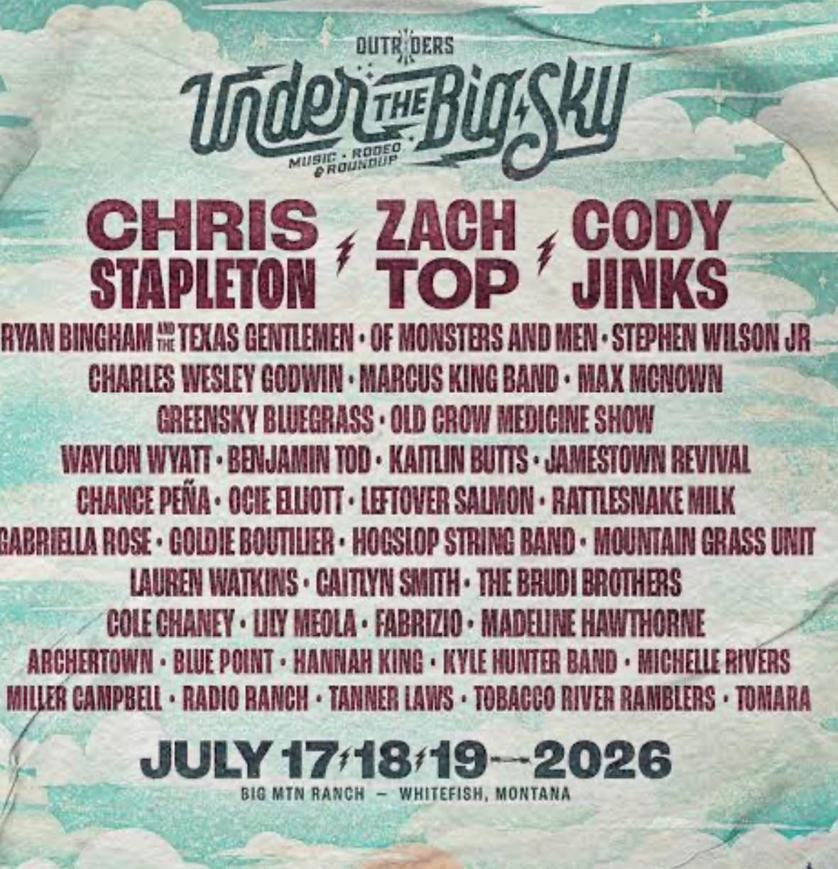 Under The Big Sky Festival 3-Day Pass (2026) Cover