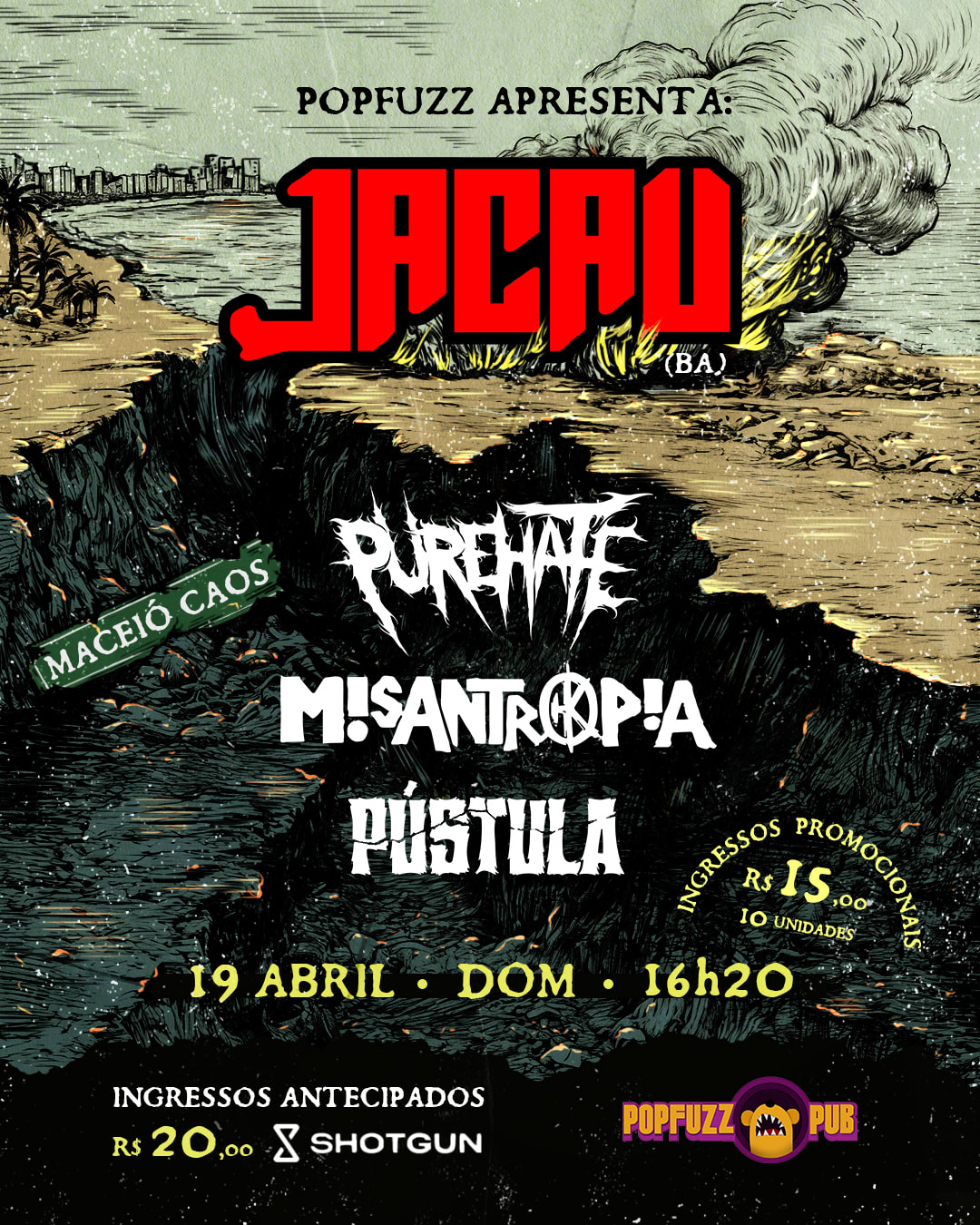 Jacau (Ba) + Pure Hate + Pústula + Misantropia Cover