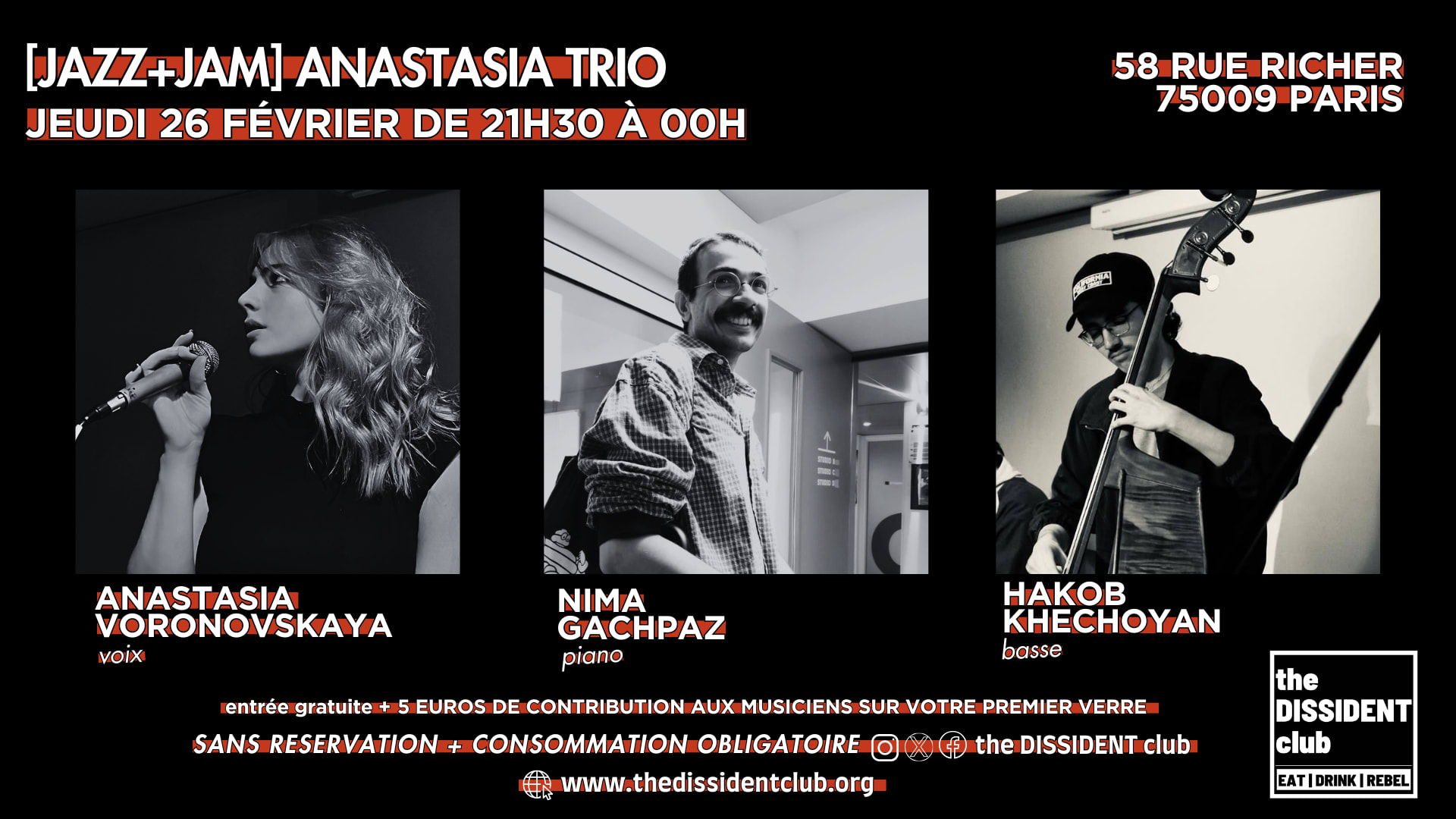 [Jazz+Jam] Anastasia Trio Cover