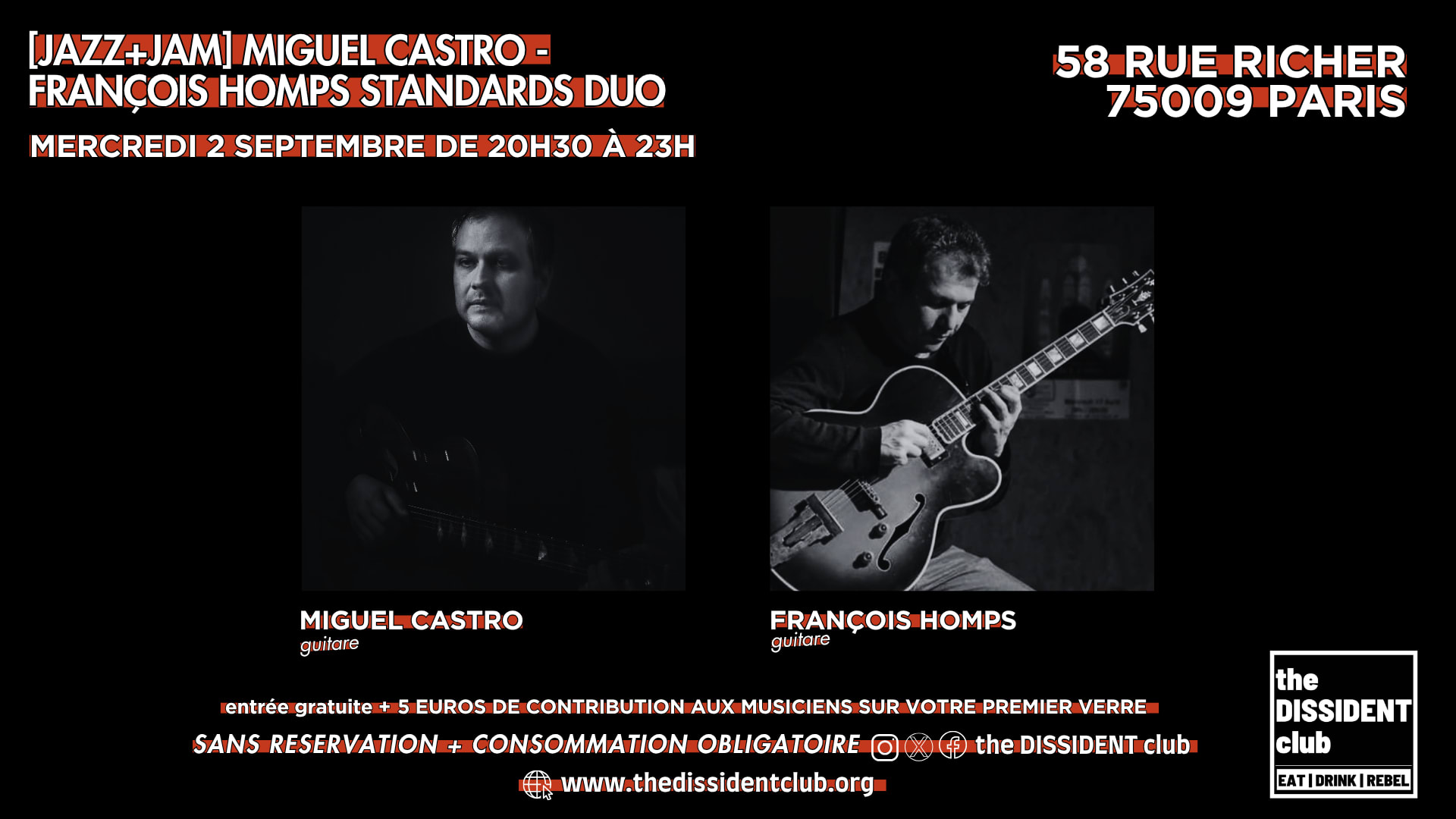 [Jazz+Jam] Miguel Castro - François Homps Standards Duo Cover
