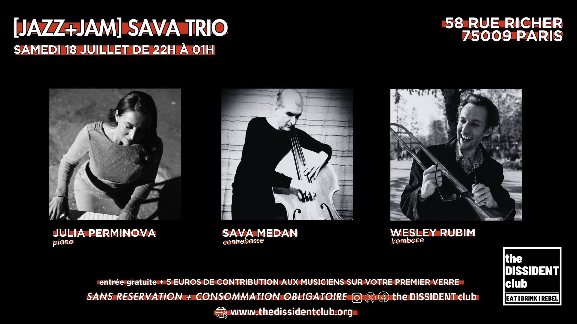 [Jazz+Jam] Sava Trio Cover