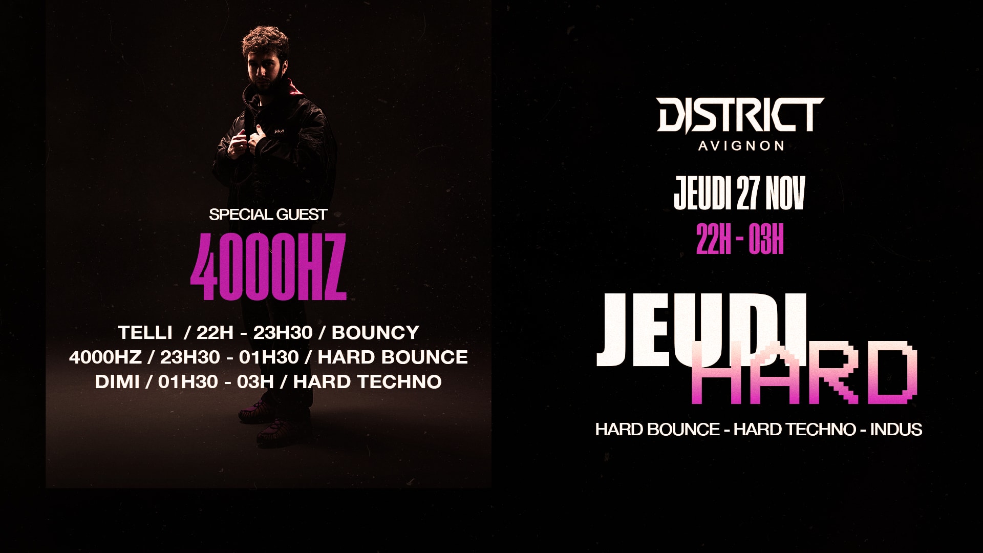Jeudi Hard : 22h/03h - 4000hz - Dimi - Telli Cover