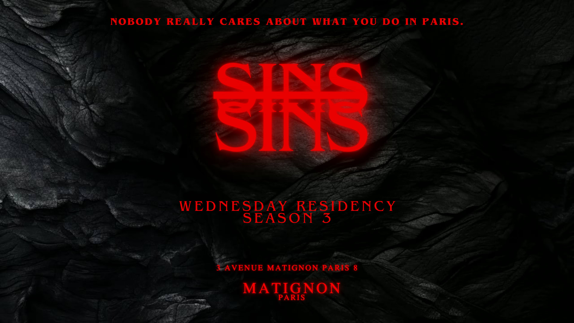 Sins Curated At Matignon Residency - Mercredi 12.11 Cover