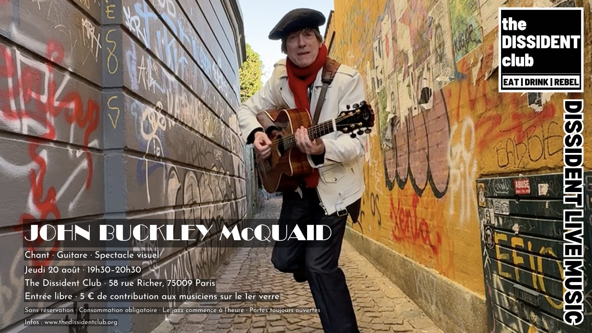 Live Music · John Buckley Mcquaid · Chant · Guitare · Visuel Cover