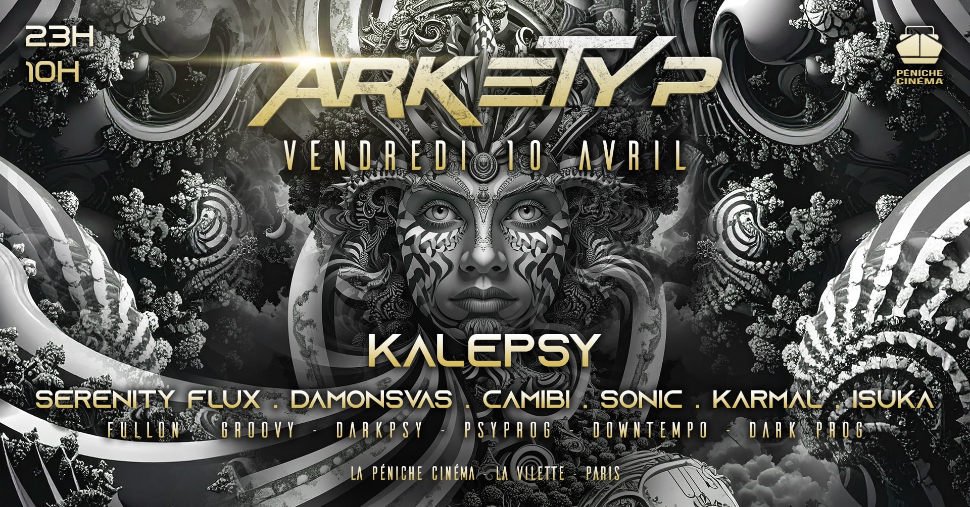 Arketyp X Péniche : Kalepsy + After 10h [23h À 10h] Cover