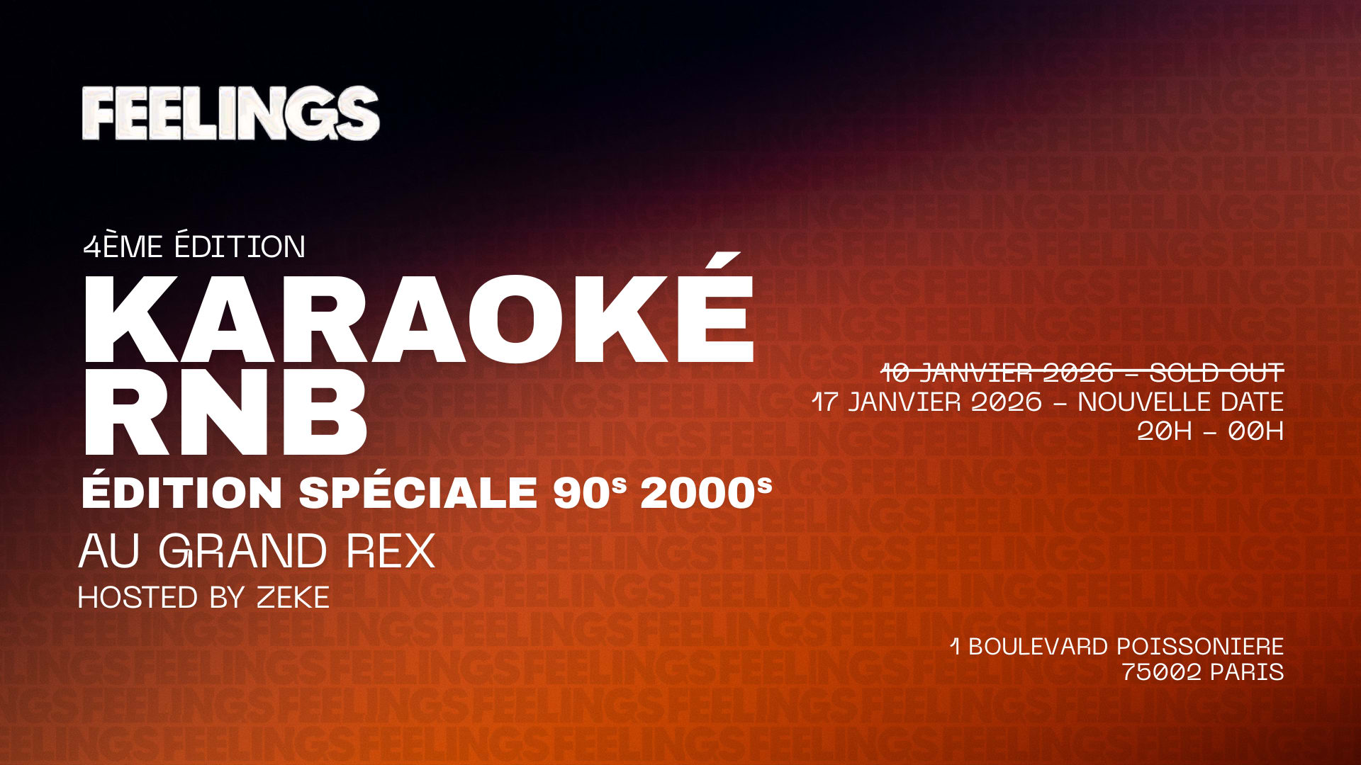 Nouvelle Date Karaoké Rnb Feelings - Édition N°4 - 90s 2000s Cover