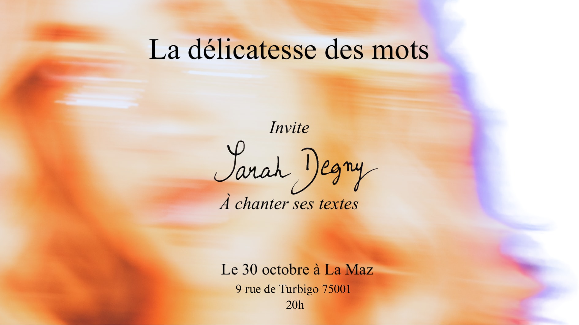 La Délicatesse Des Mots Invite Sarah Degny Cover