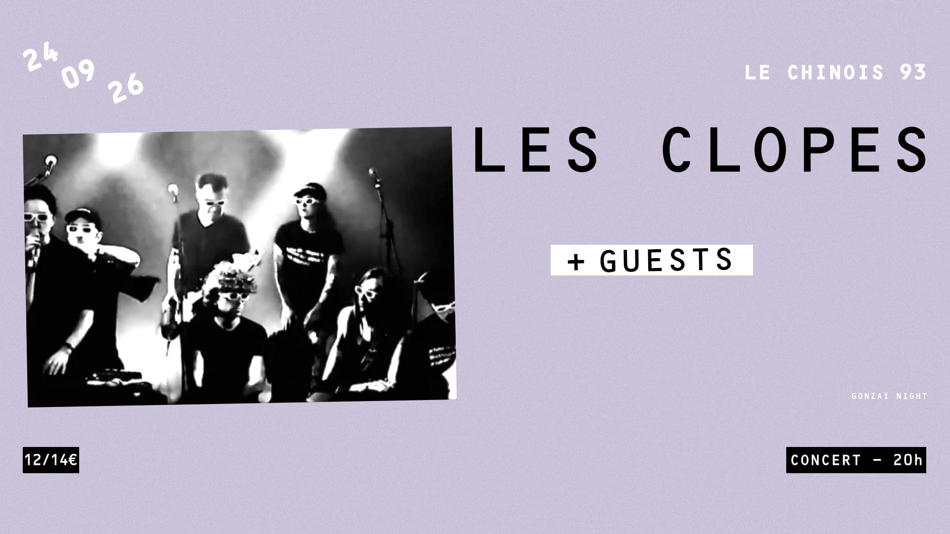 Gonzaï Night : Les Clopes + Guests Cover