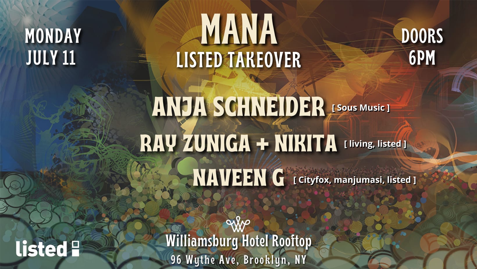 Mana: Listed W/ Anja Schneider, Ray Zuniga, Nikita, Naveen G Cover