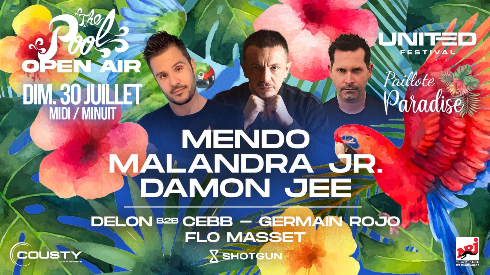 The Pool Open Air : Mendo - Malandra Jr. - Damon Jee Cover