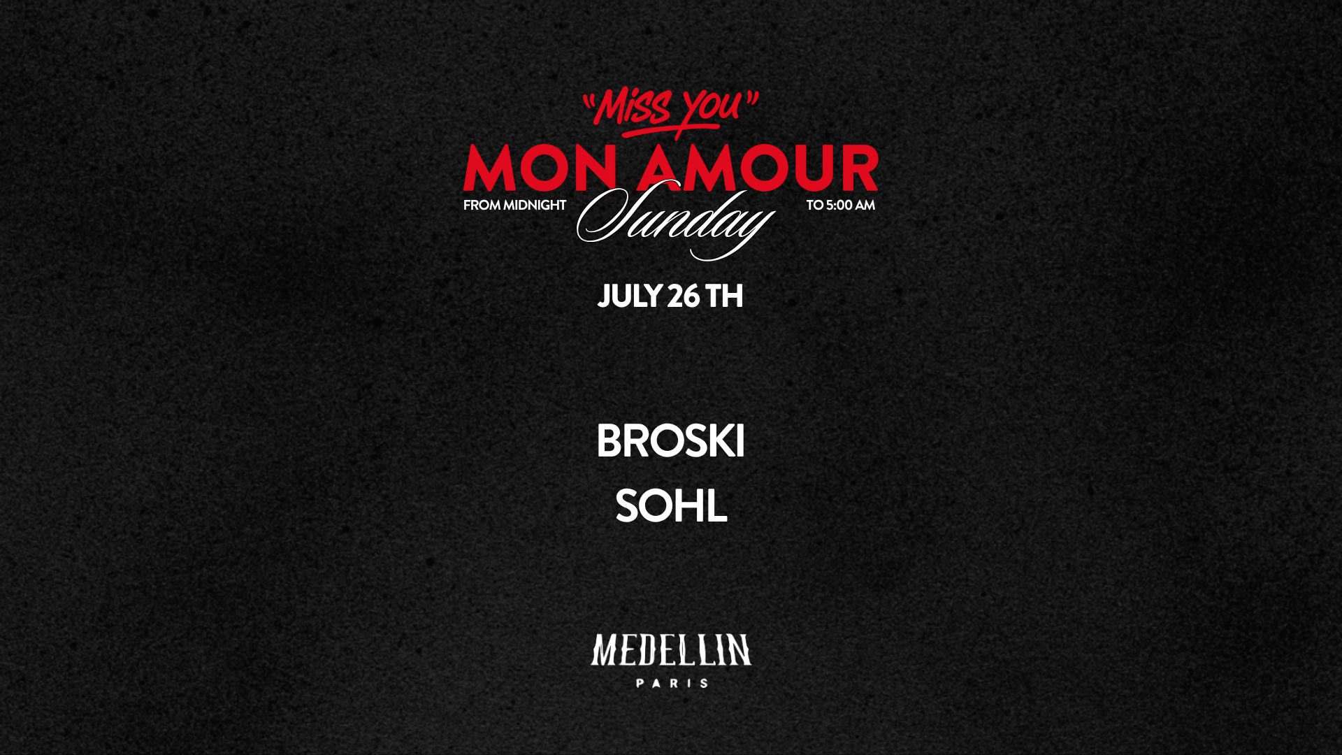 Miss You Mon Amour Cover