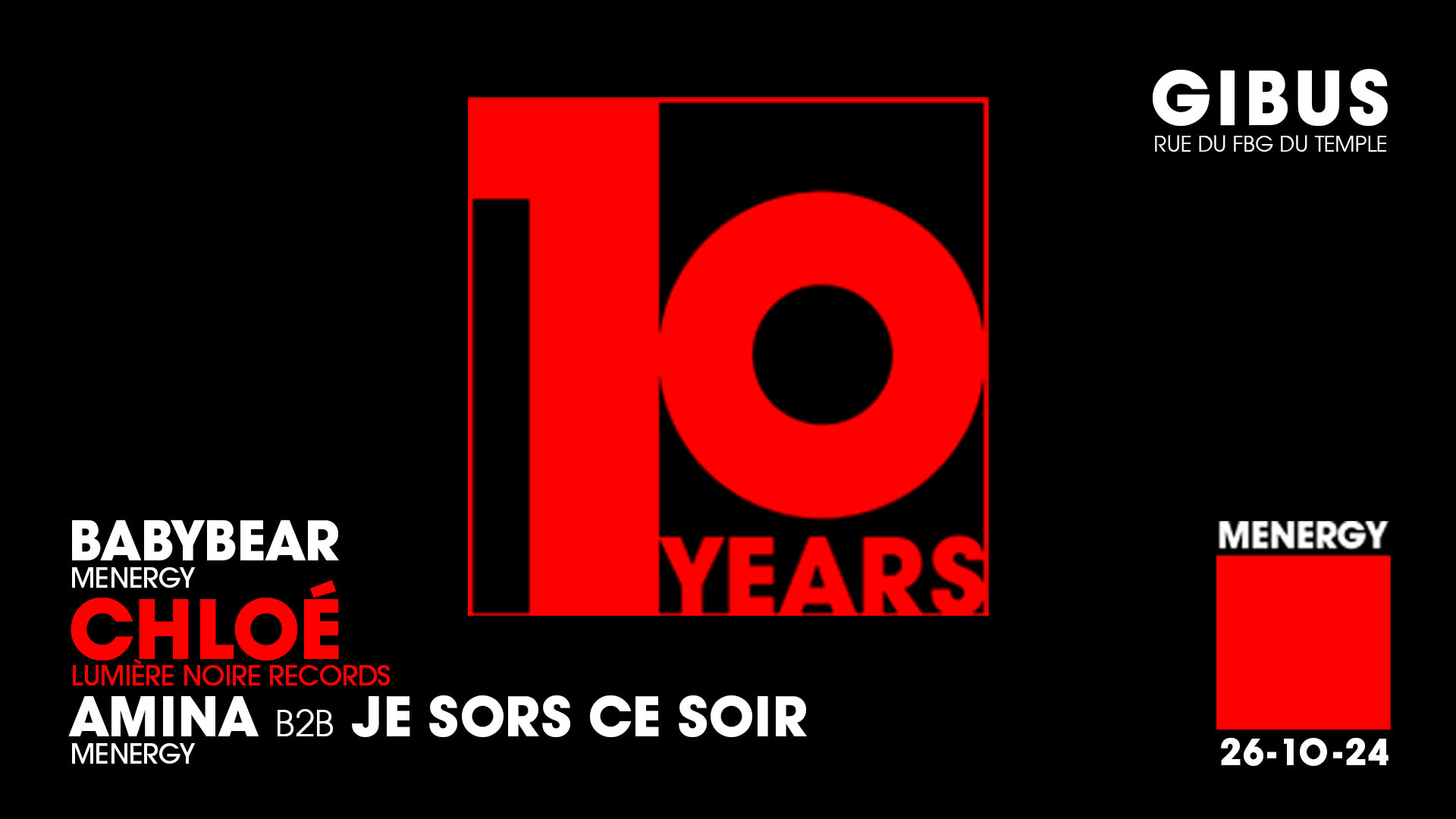 Menergy - 10 Ans - Chloé Cover