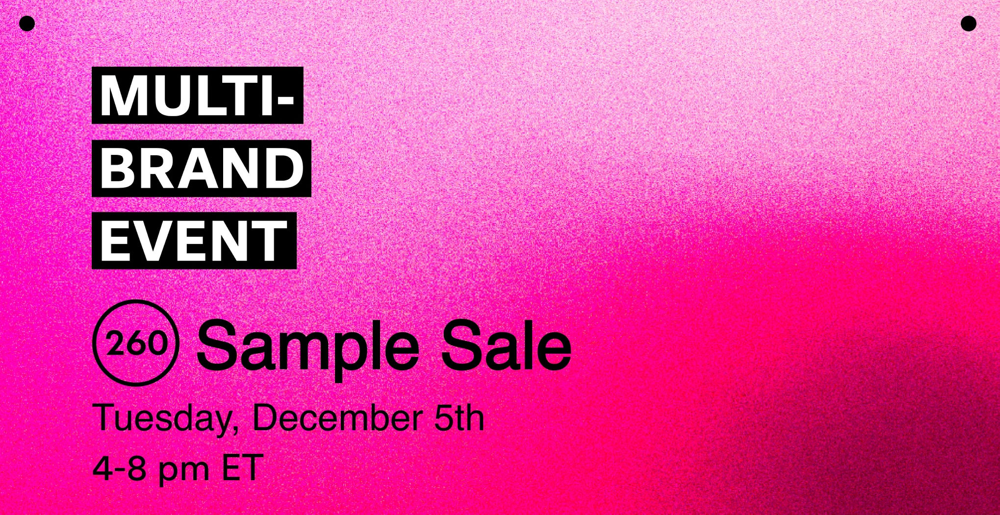 260 Sample Sale #Artbasel 12/5 Cover