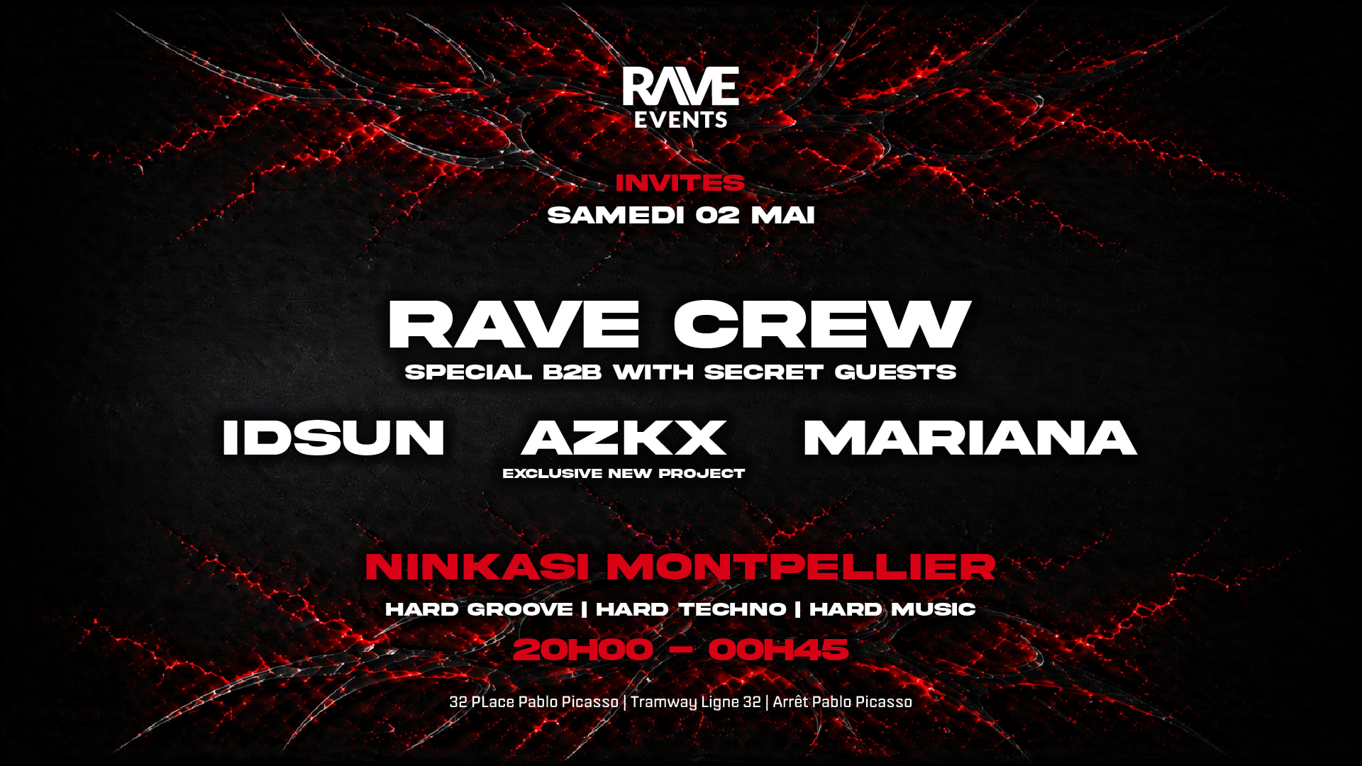 Rave Events Invites : Rave Crew / Idsun / Azkx / Mariana Cover