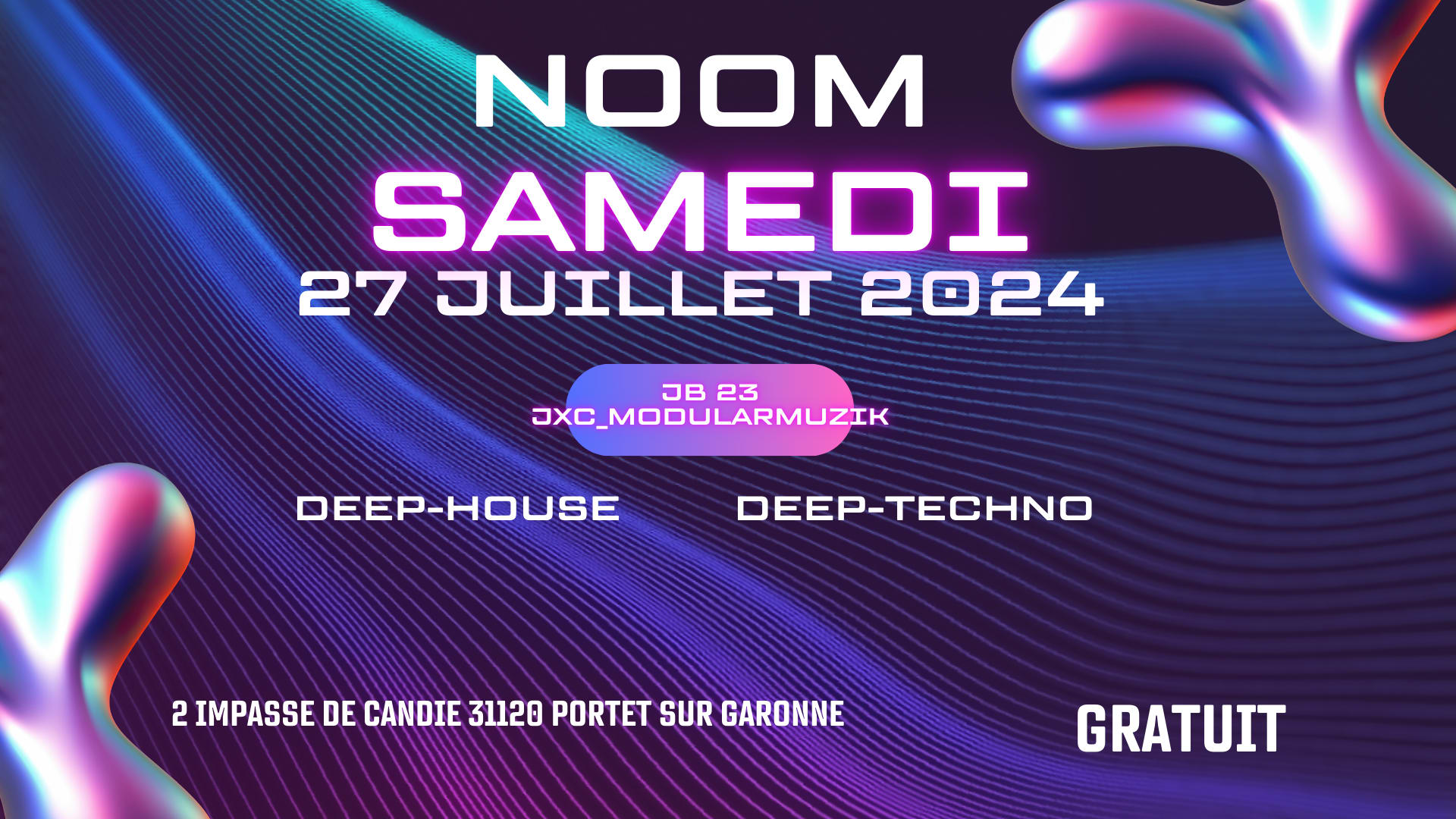 Soirée Noom Le 27 Juillet 2024 Cover