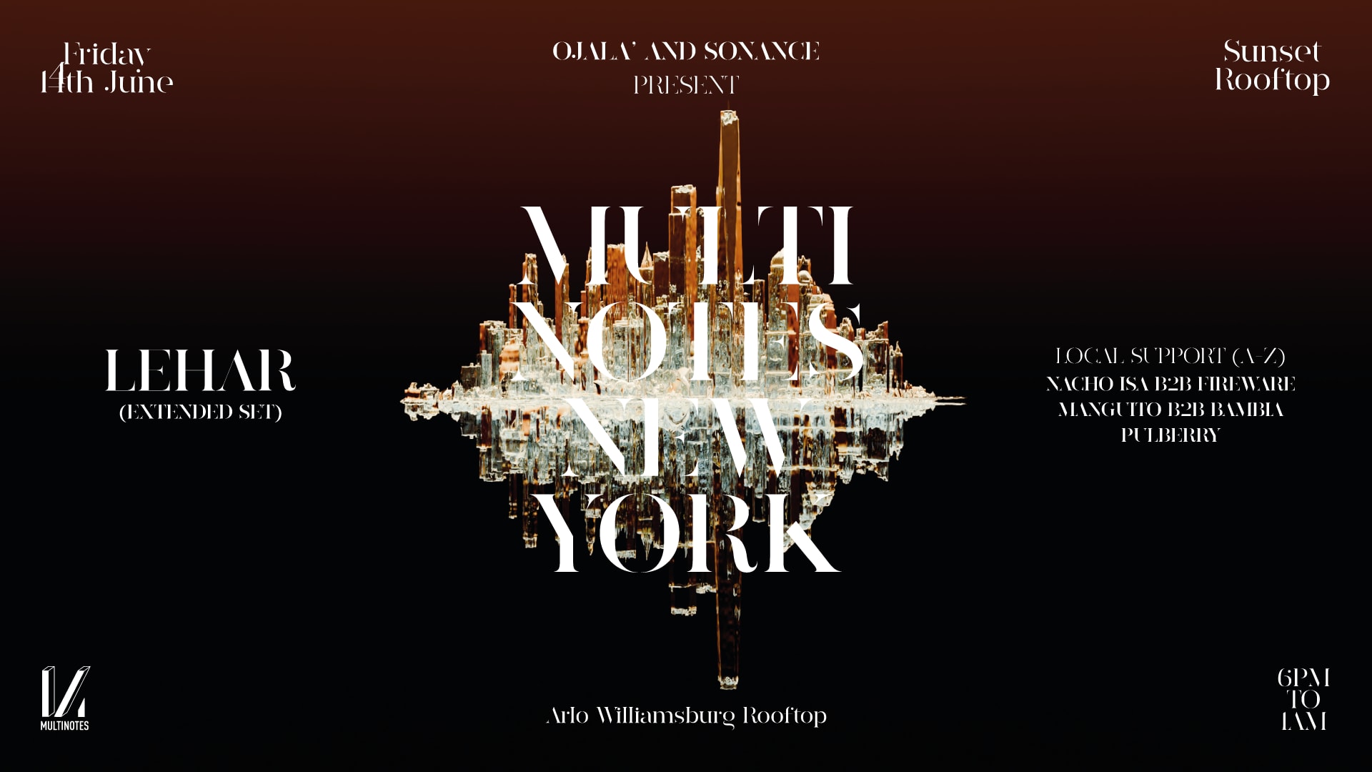 Multinotes New York Sunset Rooftop Party Cover