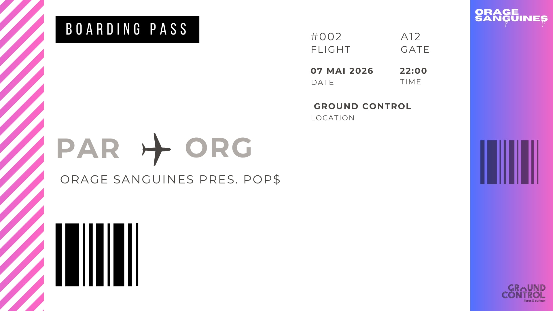 Orage Sanguines X Ground Control Présente : Pops Cover