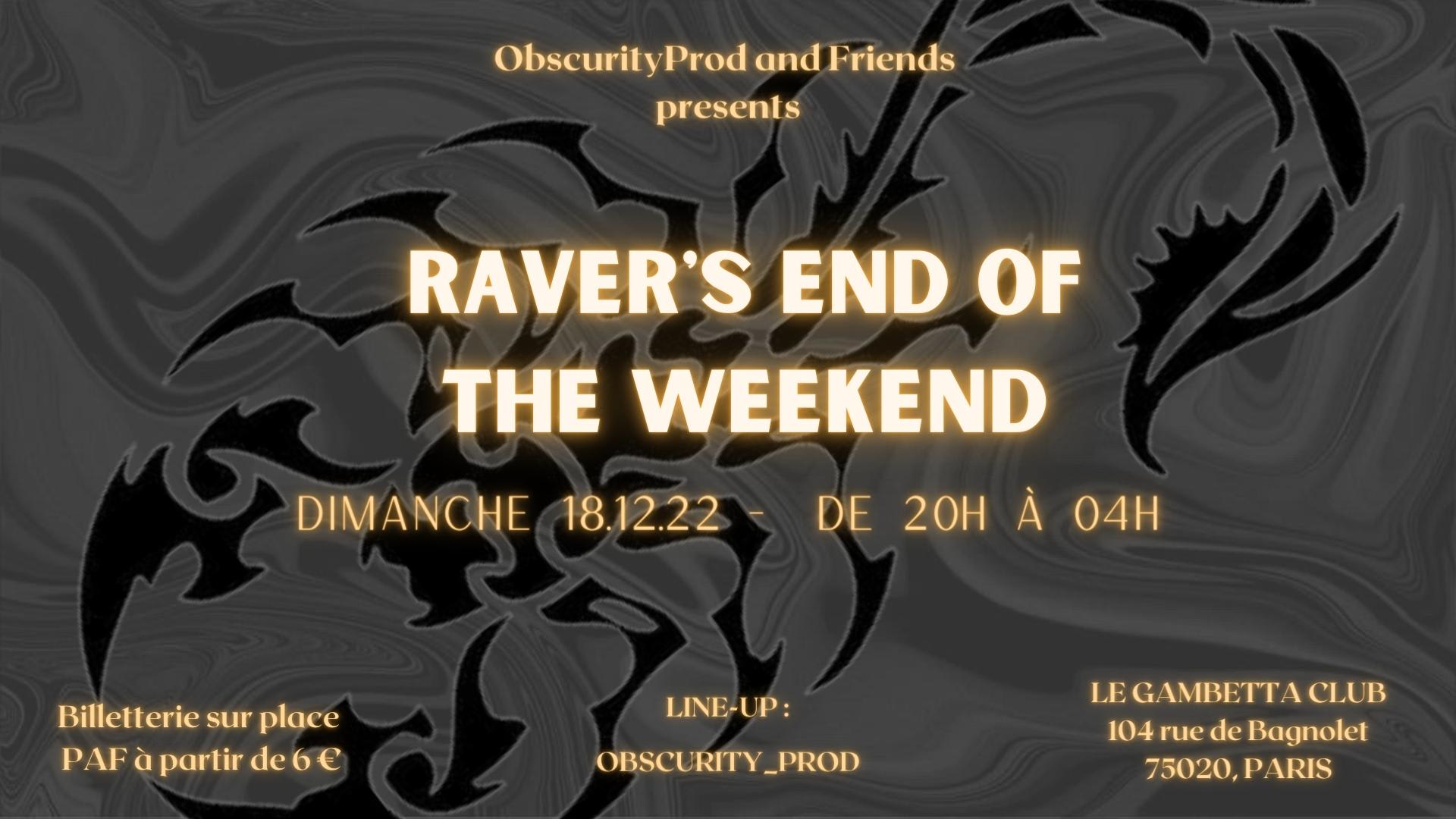 Raver's End Of The Weekend  Cover