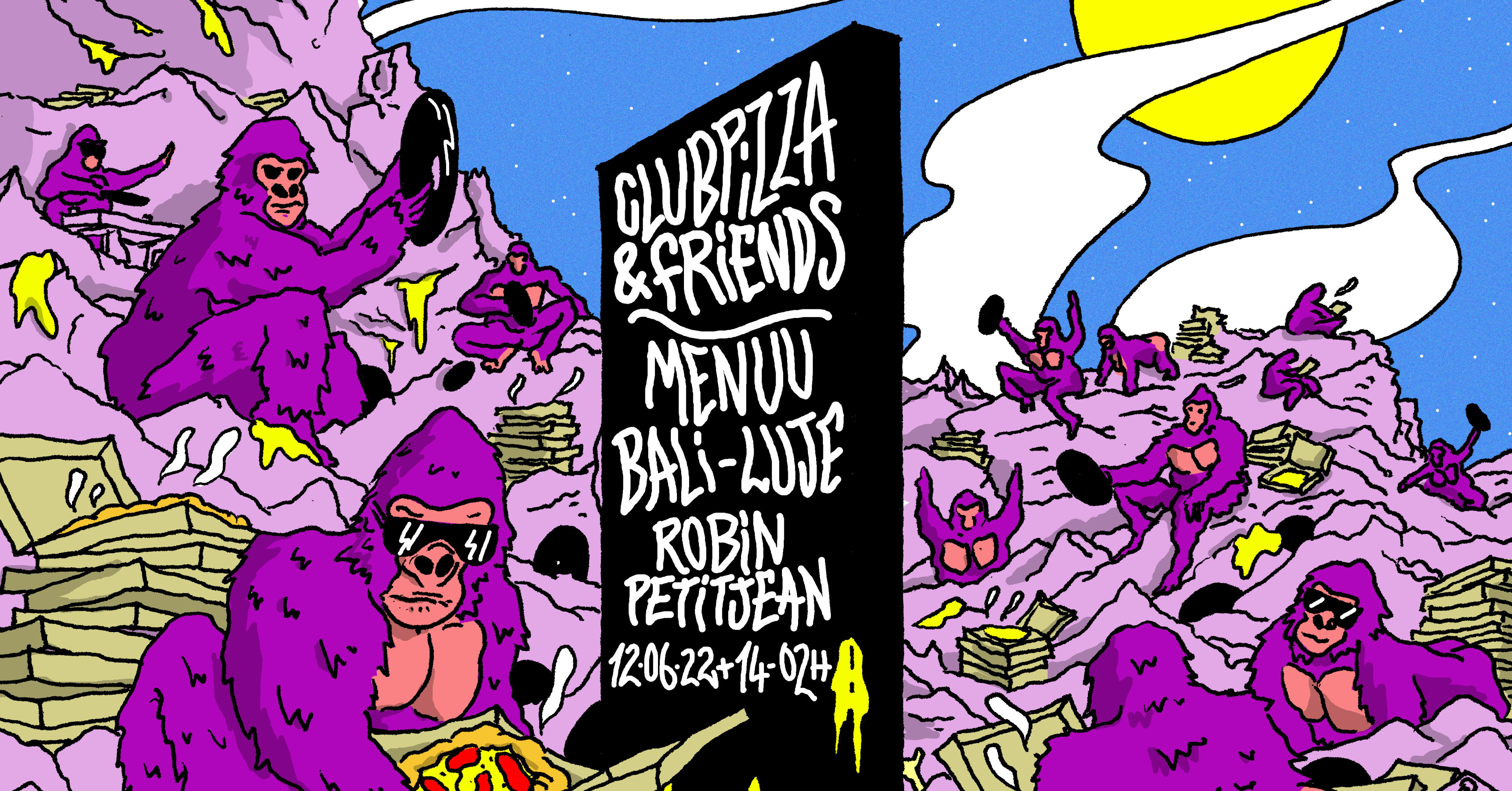 Club Pizza & Friends W/ Menuu, Bali, Luje, Robin Petittjean Cover